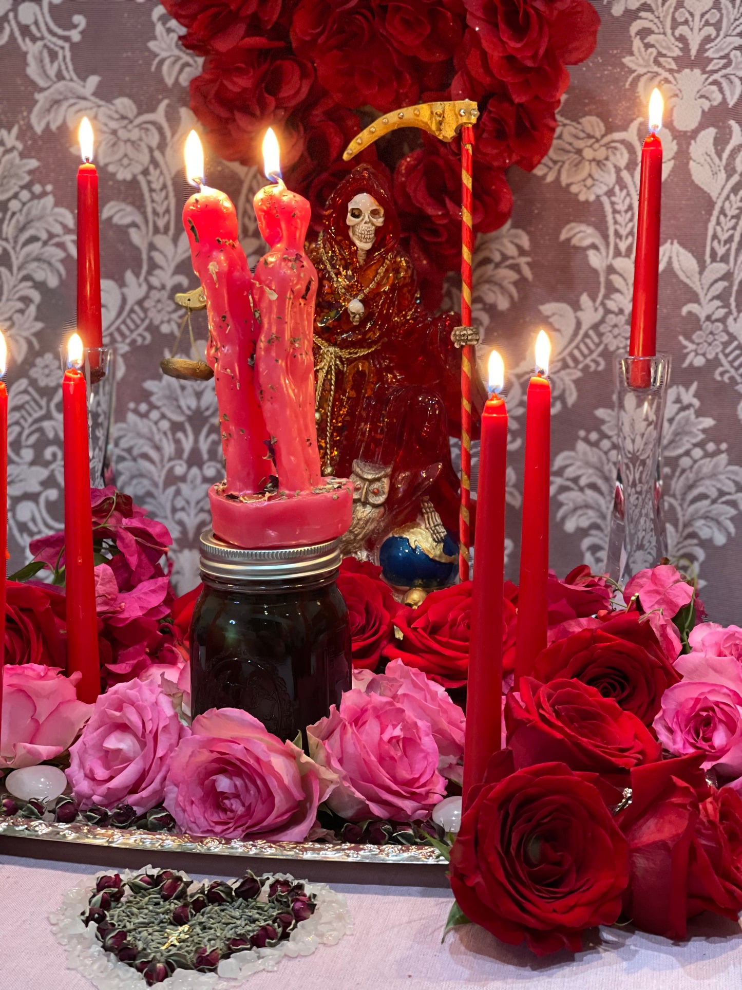 Santa Muerte Honey Jar + Sweetening Working + Love Spell