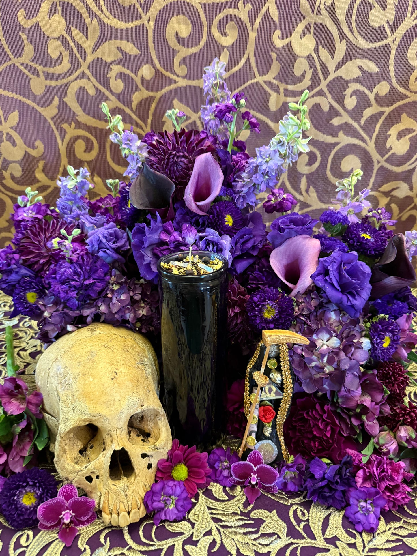 Santa Muerte Fixed Candles (Blanca, Roja, Negra, y Siete Colores)