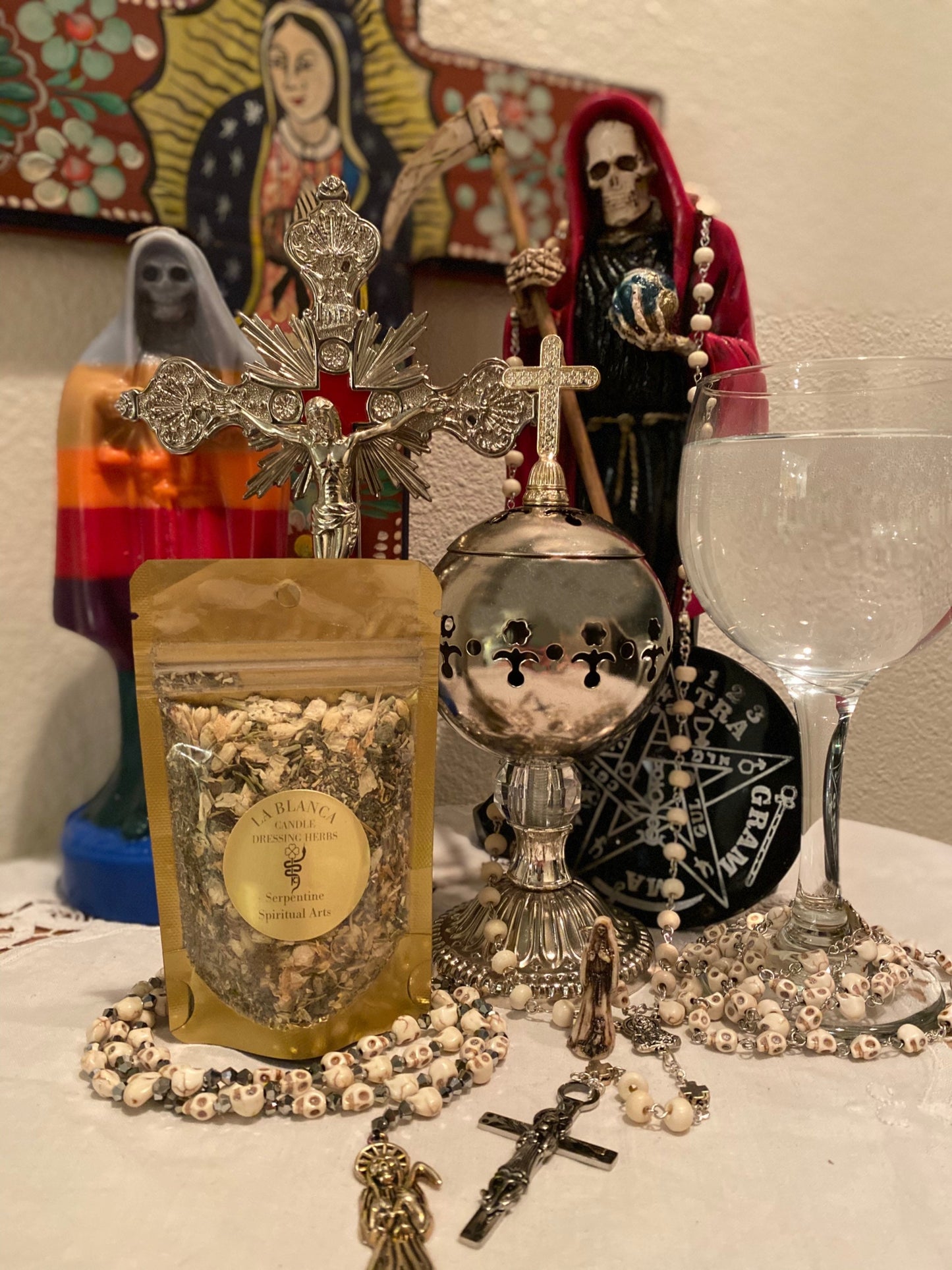 Santa Muerte Blanca Herbs + Santisima + La Flaca + Cleansing + Blessed