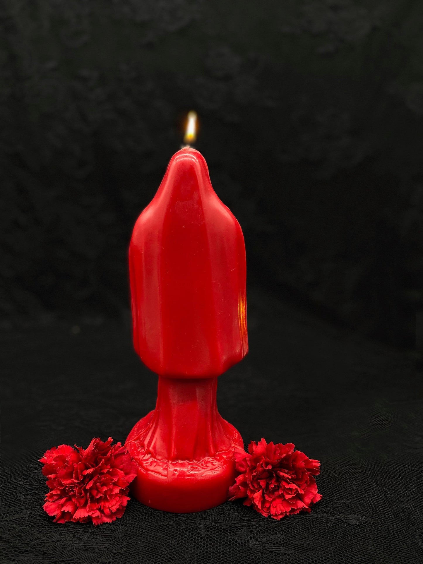 Santa Muerte Roja Candle + Blessed + 24K Gold