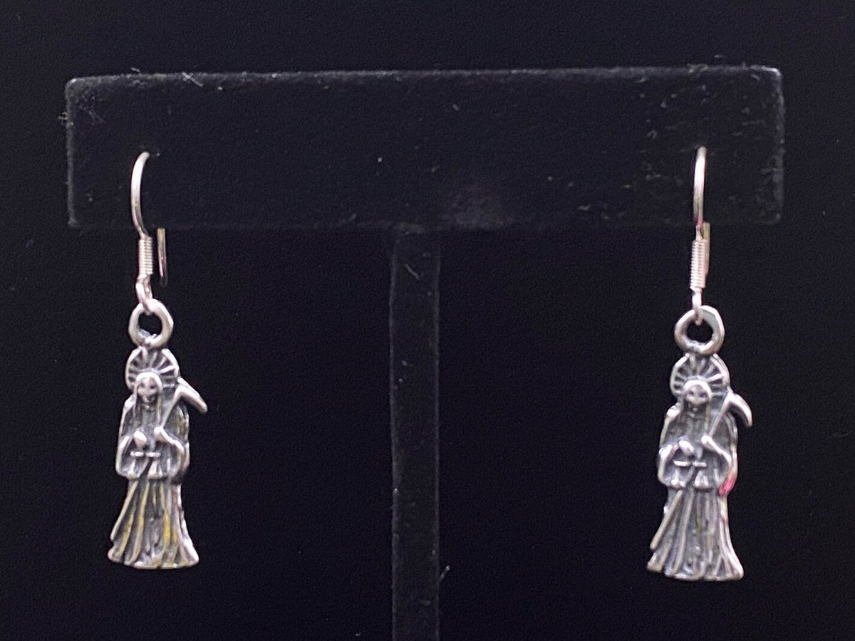 Santa Muerte Sterling Silver Earrings + Protection + Made in Mexico