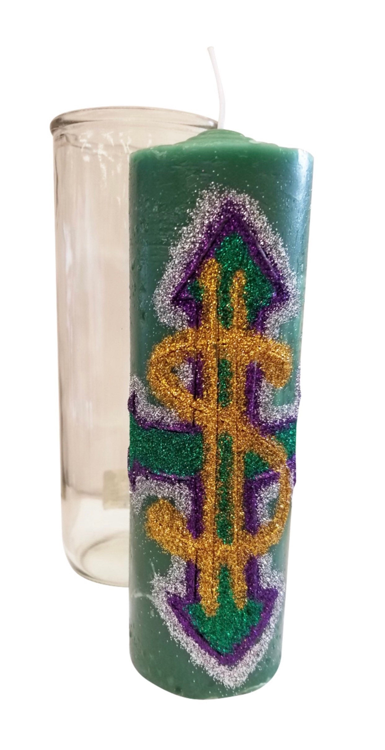 Money Drawing Hand-Carved Candle + Fast Luck + 24K Gold + Hand Carved