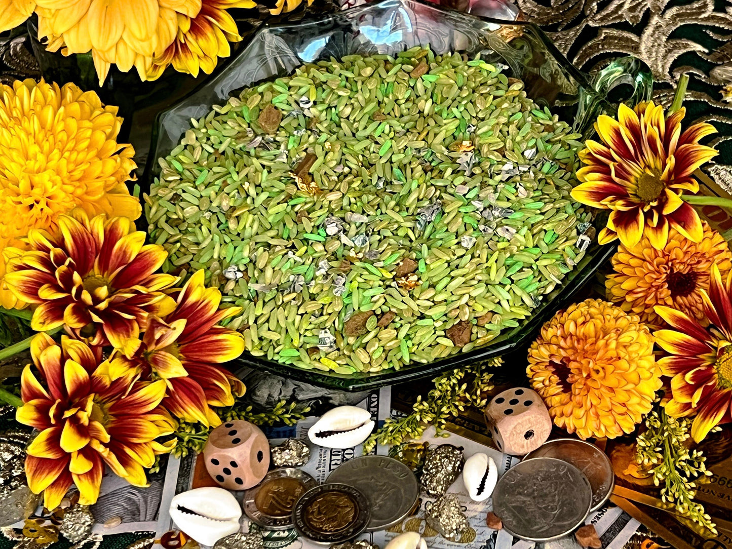 Papa Gede Limbo Money Rice + 24K Gold + Saint Expedite + San Expedito + Expeditus + Fast Luck + Money + Protection