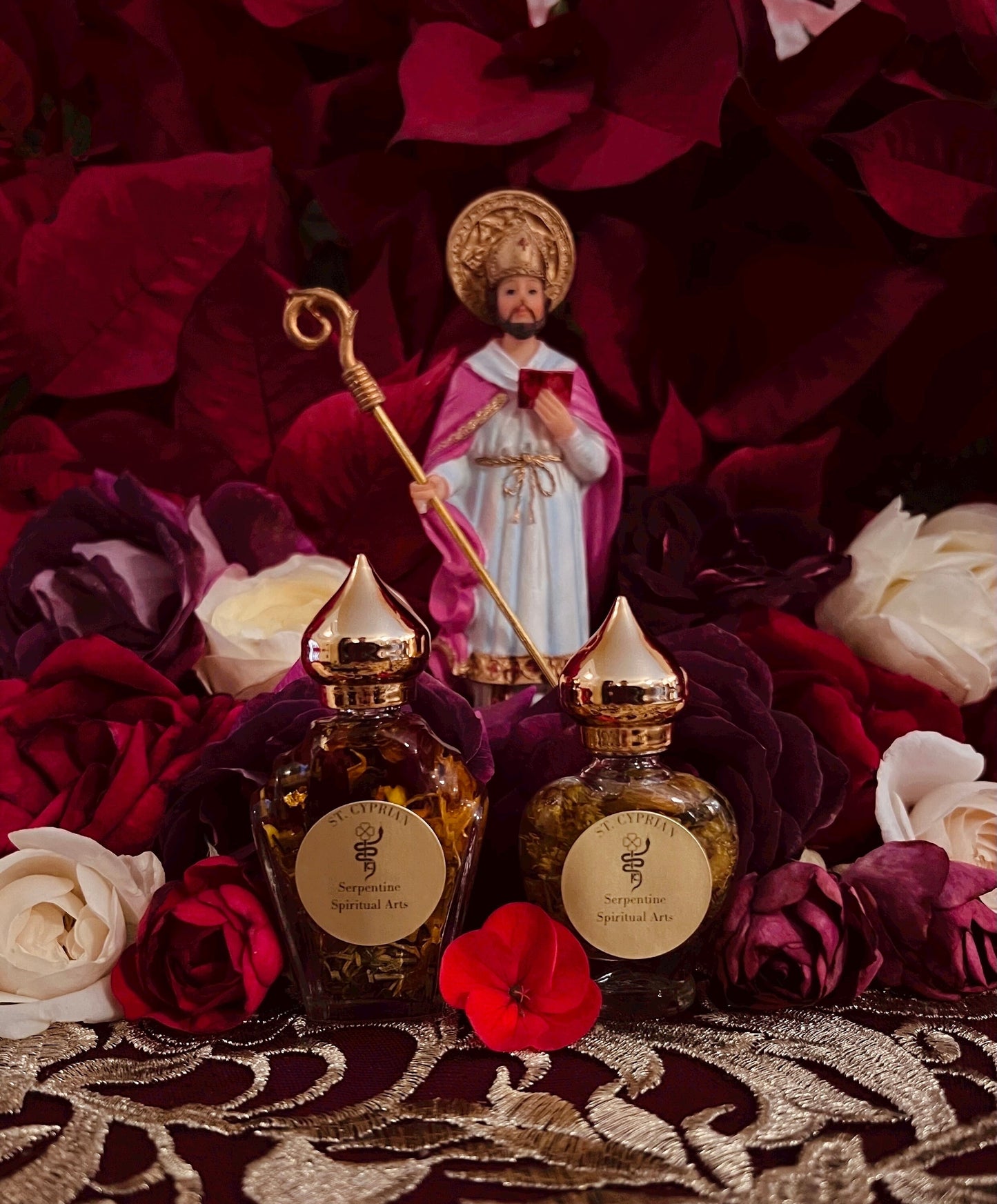 Saint Cyprian Oil + Necromancy + Witchcraft + Sorcery + Occult + Road Opening + Protection + Mastery + Domination + Healing + Spirit Control