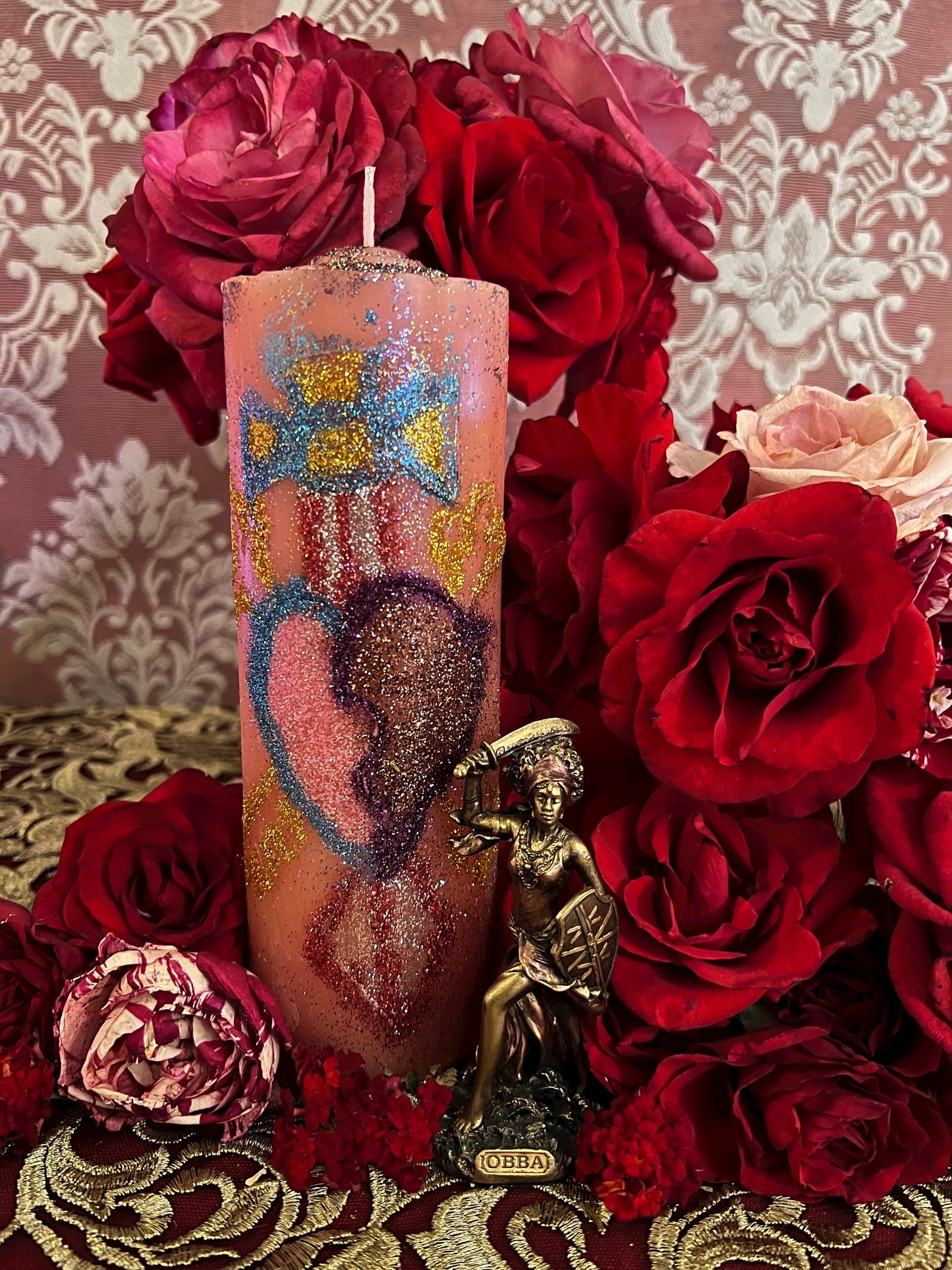 Obba Hand-Carved Candle + Passionate Love + 24K Gold + Obba Nani