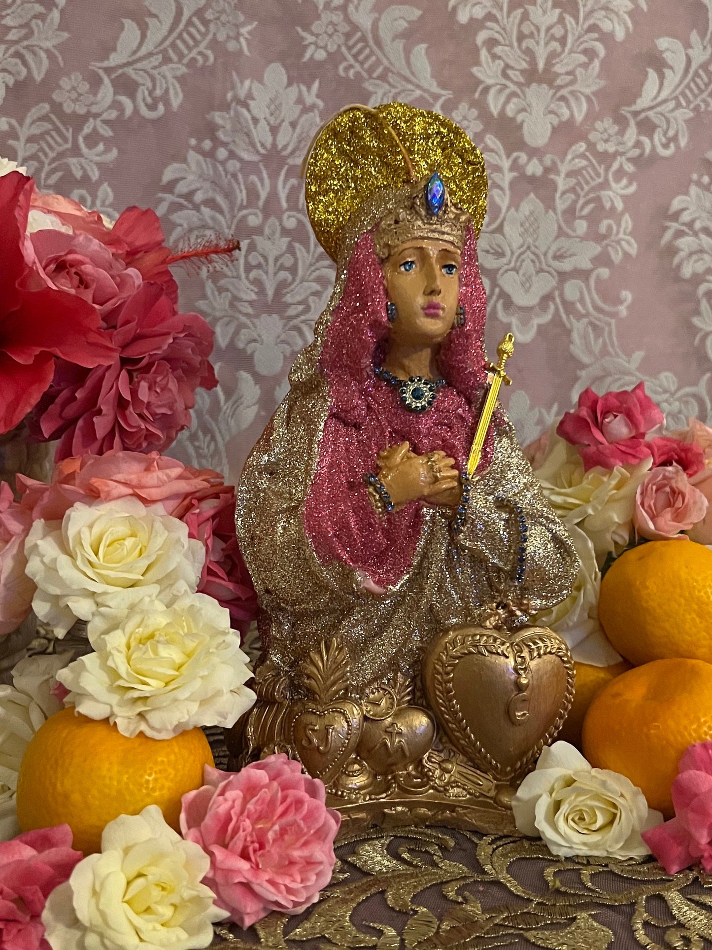 Large Metresili Bust Candle + Love + Luxury + Prosperity + Fame + Beauty + Blessed + Fixed + 24K Gold + Metres Ezili Freda