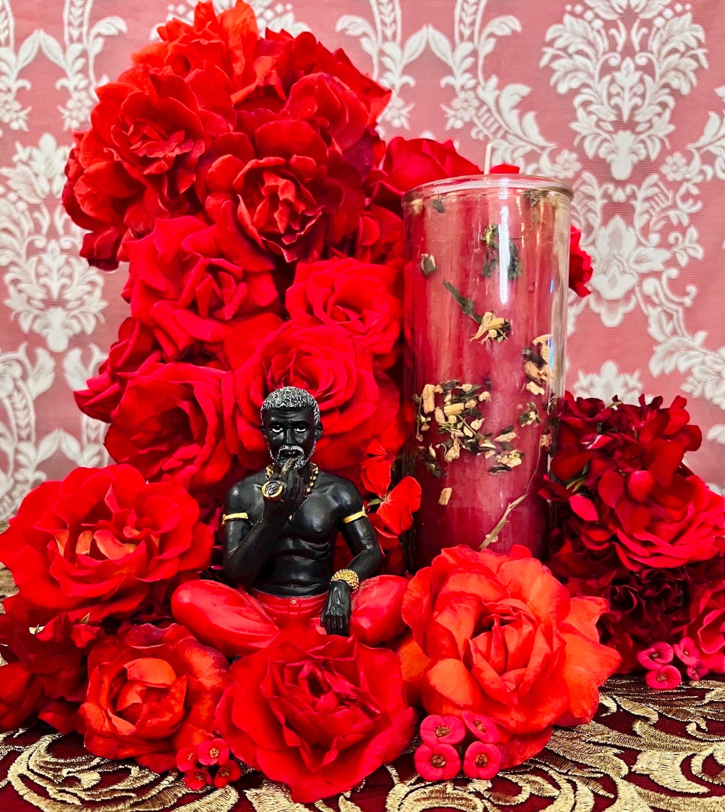 Papa Candelo Cedife Vigil Candle + Luck + Money + Protection + Wisdom + Healing + Breaking Hexes + 24K Gold + San Carlos + Fixed & Blessed