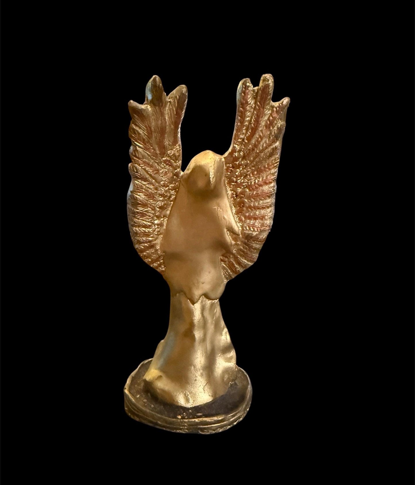 Vintage Santa Muerte Dorada with Wings + Gold + Victory + Prosperity + Money + Baptized + Fixed + Made in Mexico