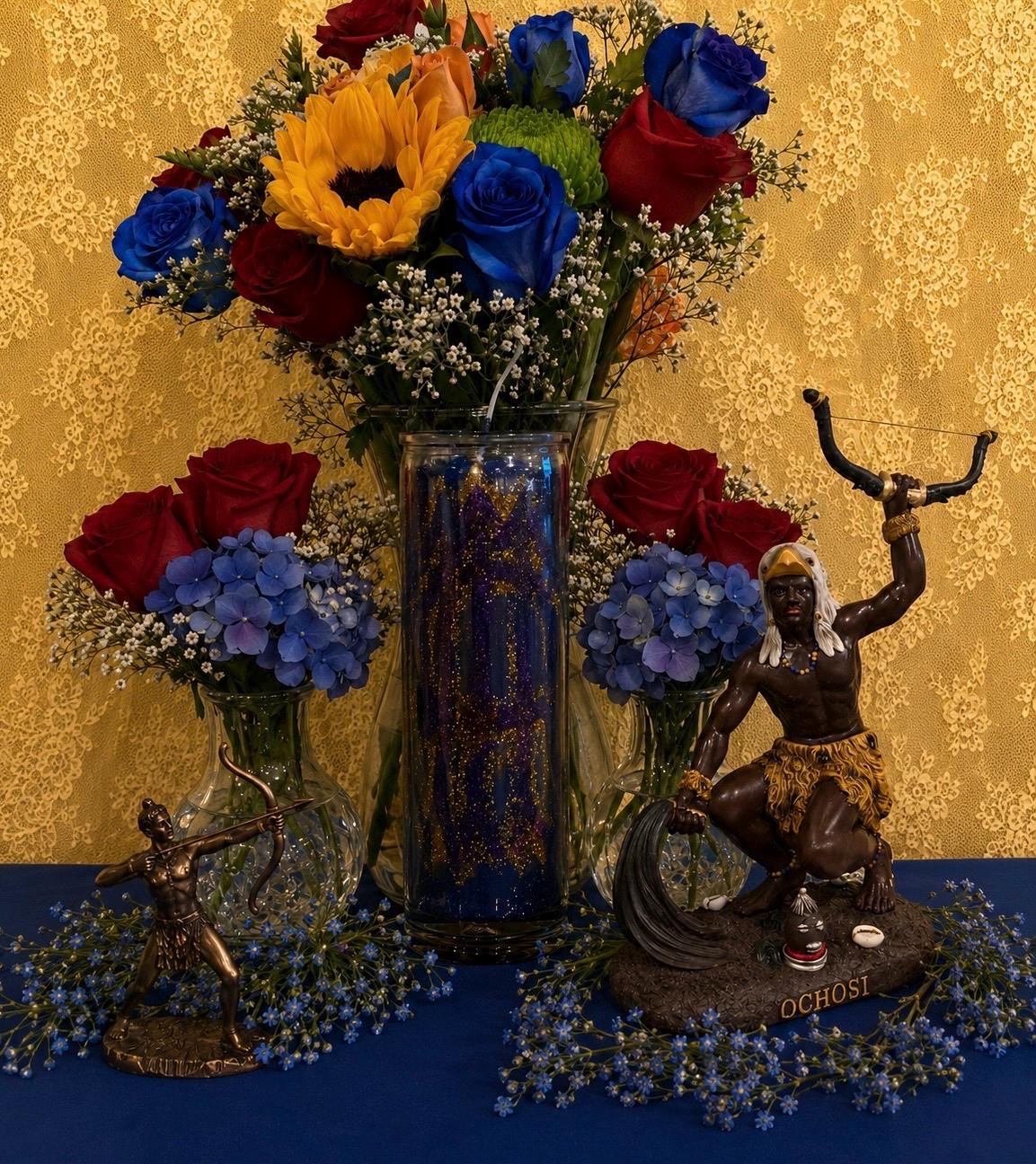 Ochosi Win at Court Hand-Carved Candle + Justice + Court Case + Legal Issues + Immigration