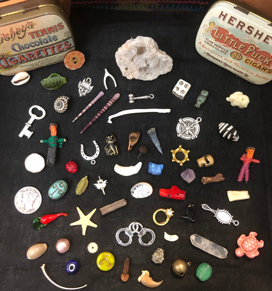 Vintage Hershey's Bone, Shell, and Trinket Divination Collection (59 Pieces)