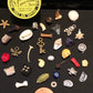 Small Vintage Fargostein Tinned Travel Bone, Shell, and Trinket Divination Collection (35 Pieces)