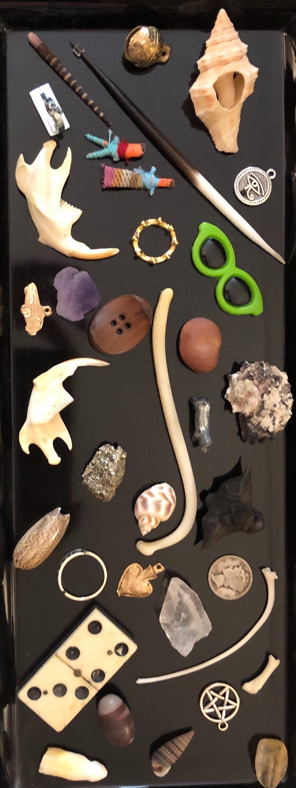 LAST ONE! Deluxe Burlap Bone, Shell, and Trinket Divination Collection (121 Pieces)