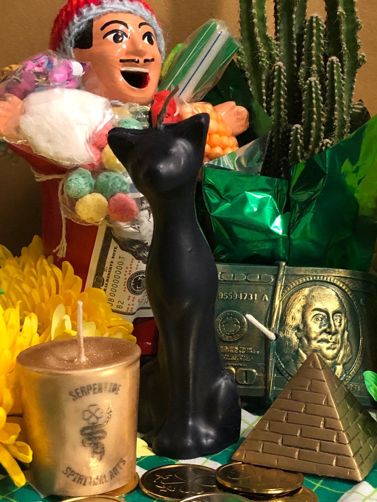 Cat Candle + Hoodoo + Conjure + Gato Negro