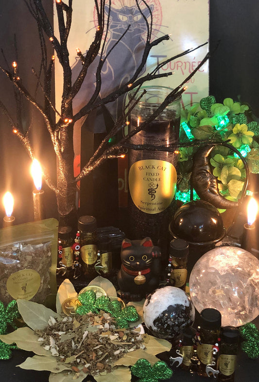 Black Cat Herbs + Candle Dressing + Luck + Gato Negro + Returning Lost Lovers + Invisibility