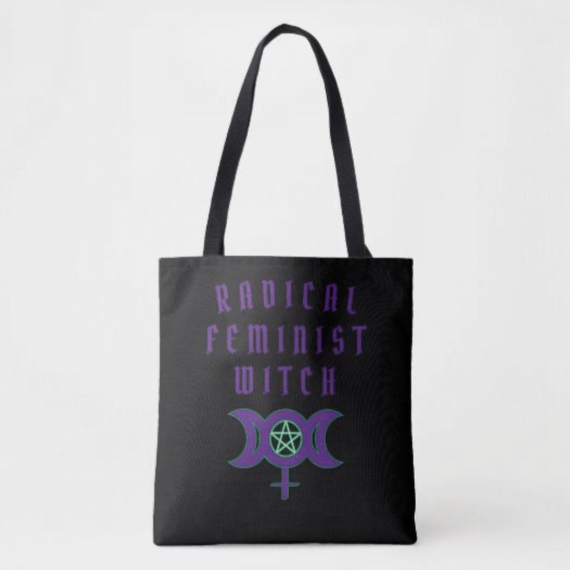 Radical Feminist Witch Tote Bag (Red or Purple)