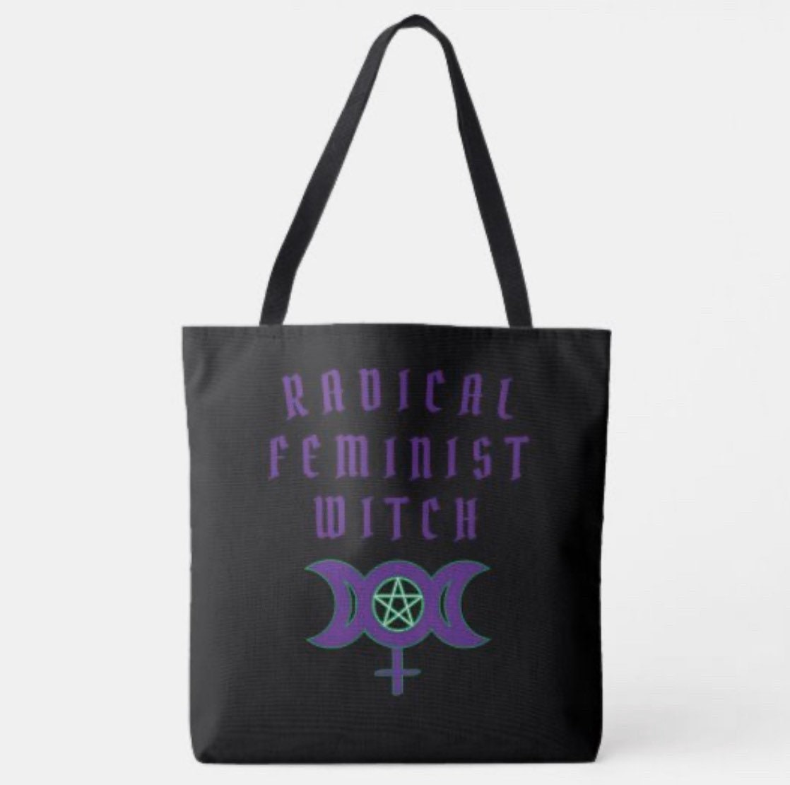 Radical Feminist Witch Tote Bag (Red or Purple)