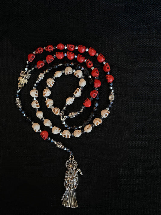 Santa Muerte Rosary Traditional Robes de Hilo + Traditional Colors + Three Robes + Handcrafted + Rosario