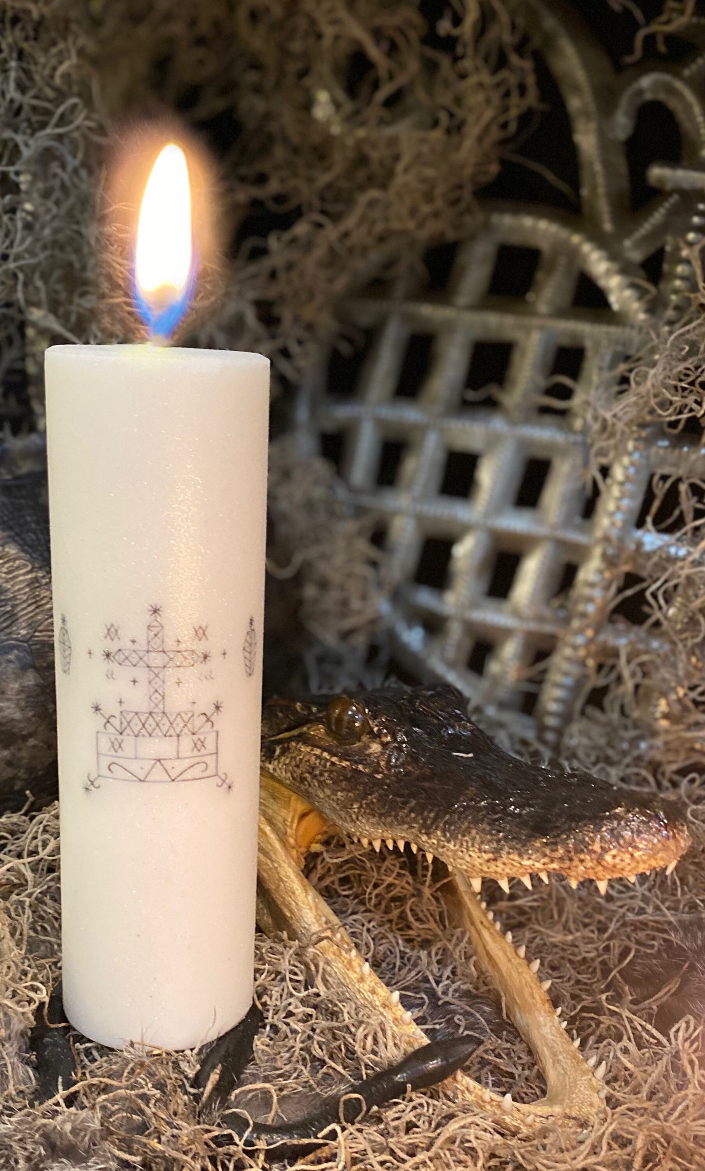Baron Samedi Veve Pillar Candle