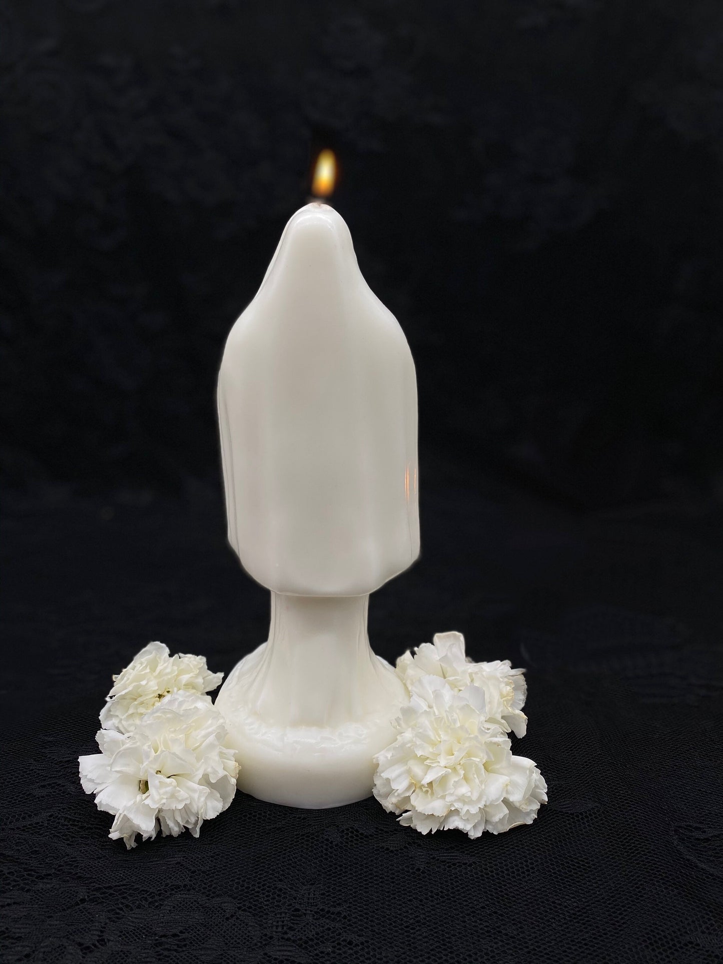 Santa Muerte Blanca Candle + Blessed + 24K Gold + Purity + Psychic + Healing + Cleansing