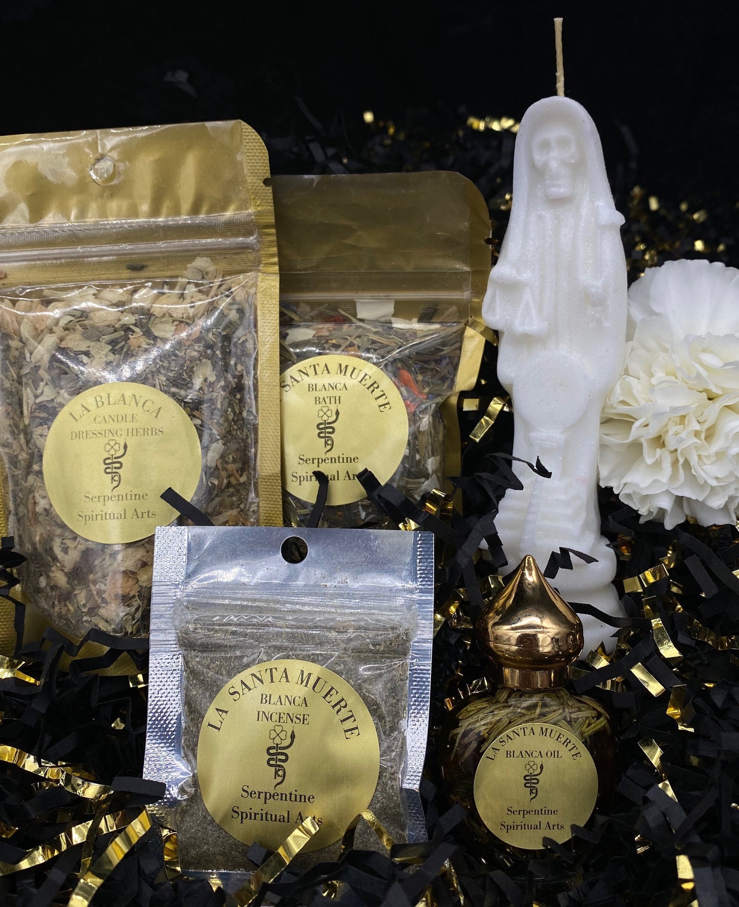 Santa Muerte Blanca Ritual Set + Purity + Psychic + Healing