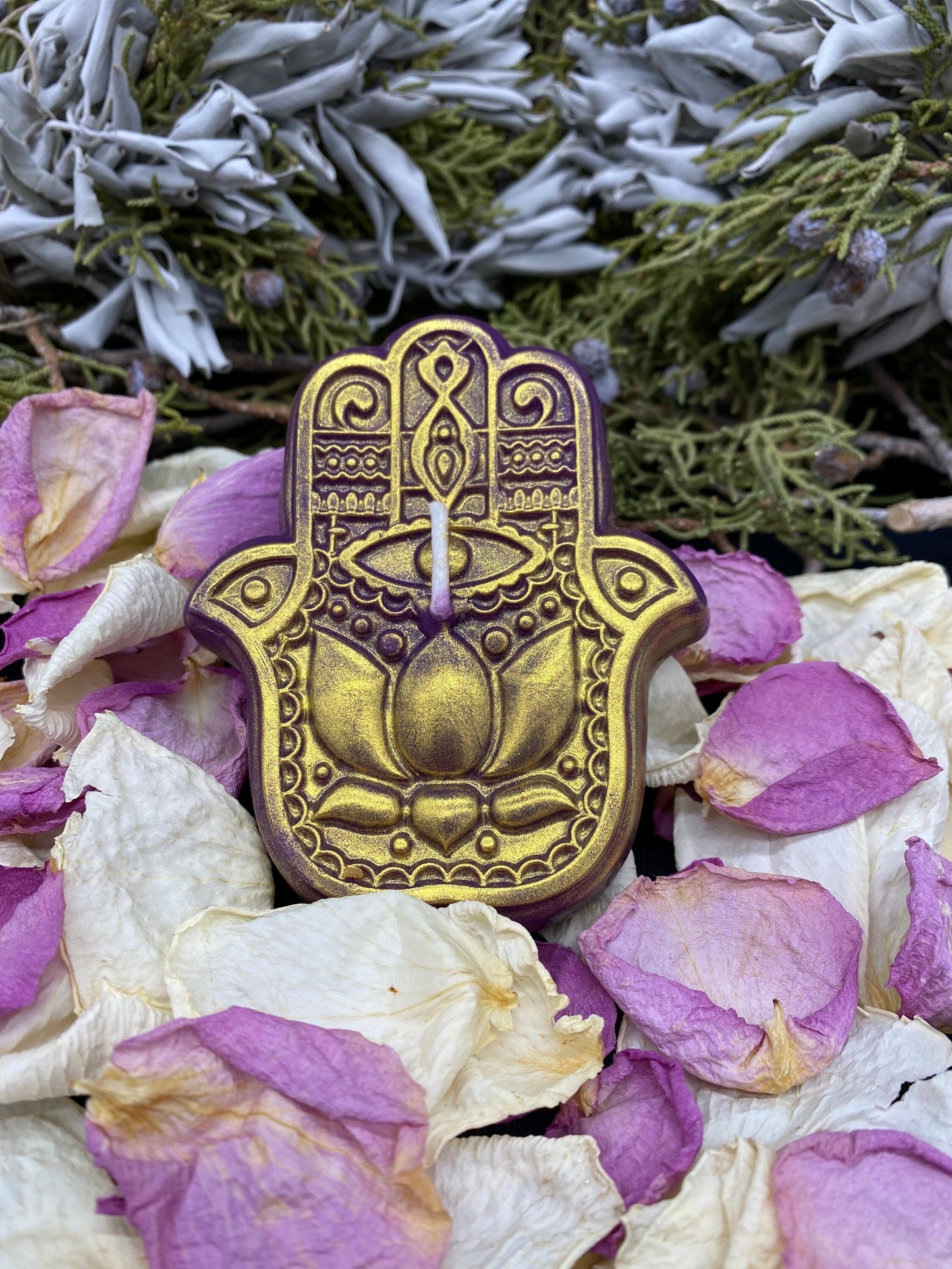 Hamsa Candle + Protection Against Evil Eye