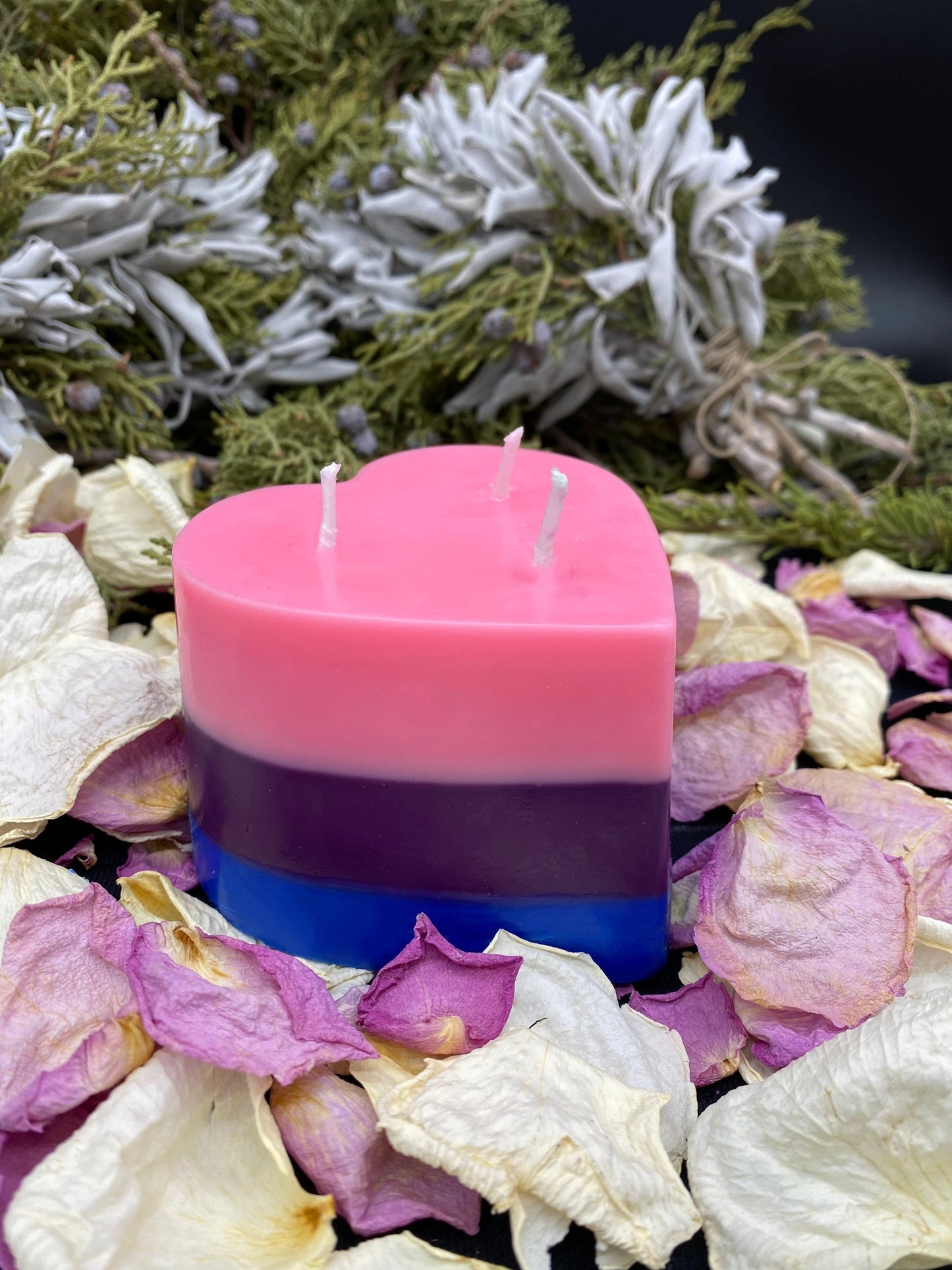 Bisexual Pride Heart Candle