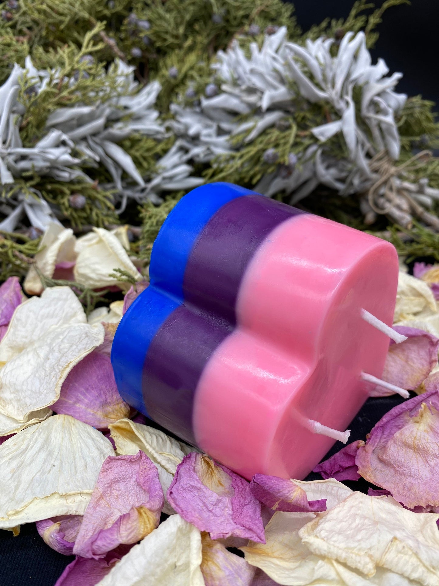 Bisexual Pride Heart Candle