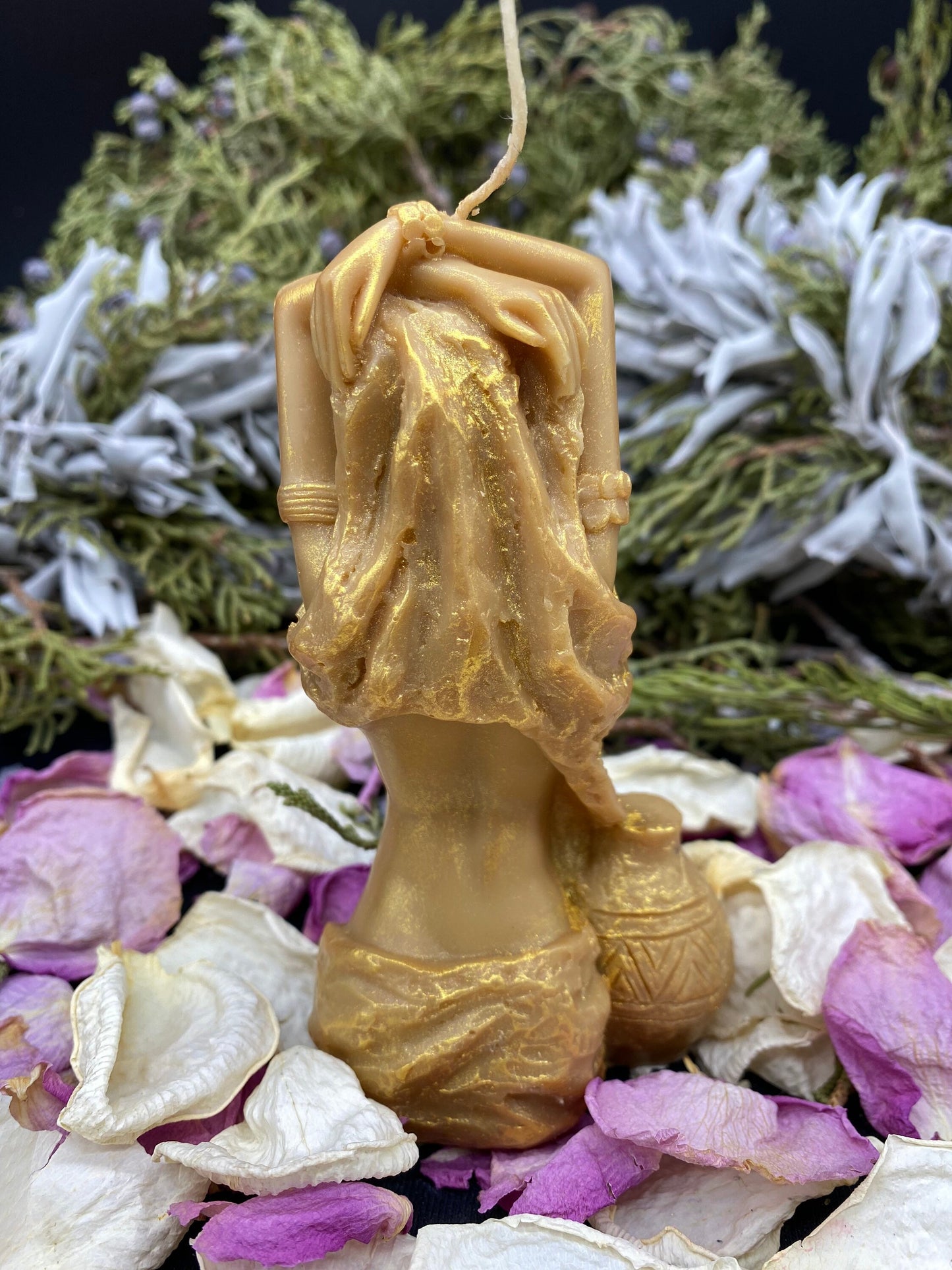 Oshun Candle + African Spirit of Love & Prosperity + Ochun Energy + Orisha + Santeria + Ifa + Yoruba + Lukumi + Santerismo