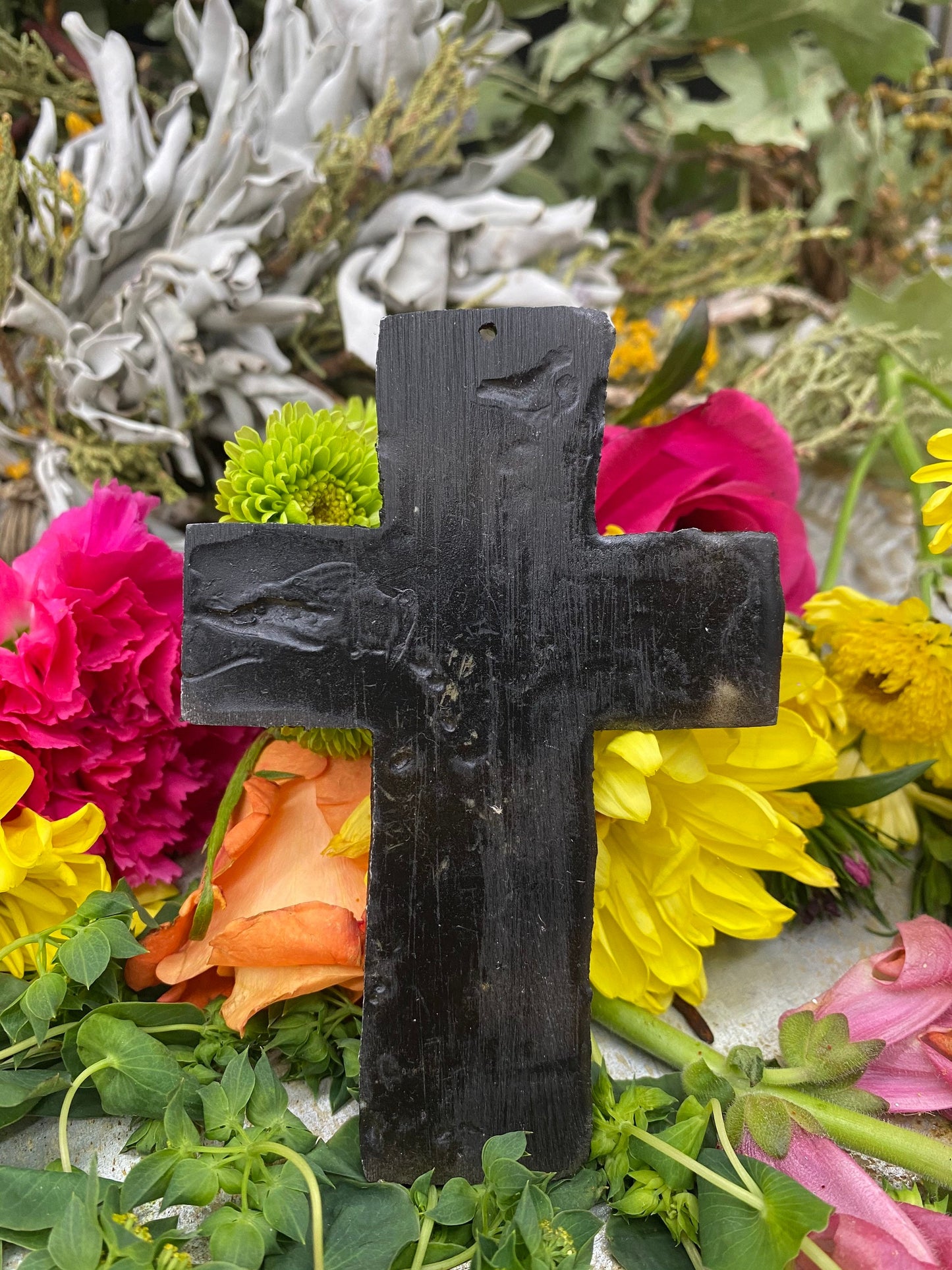 Santa Muerte Siete Colores Altar Cross 5” + Love + Made in Mexico
