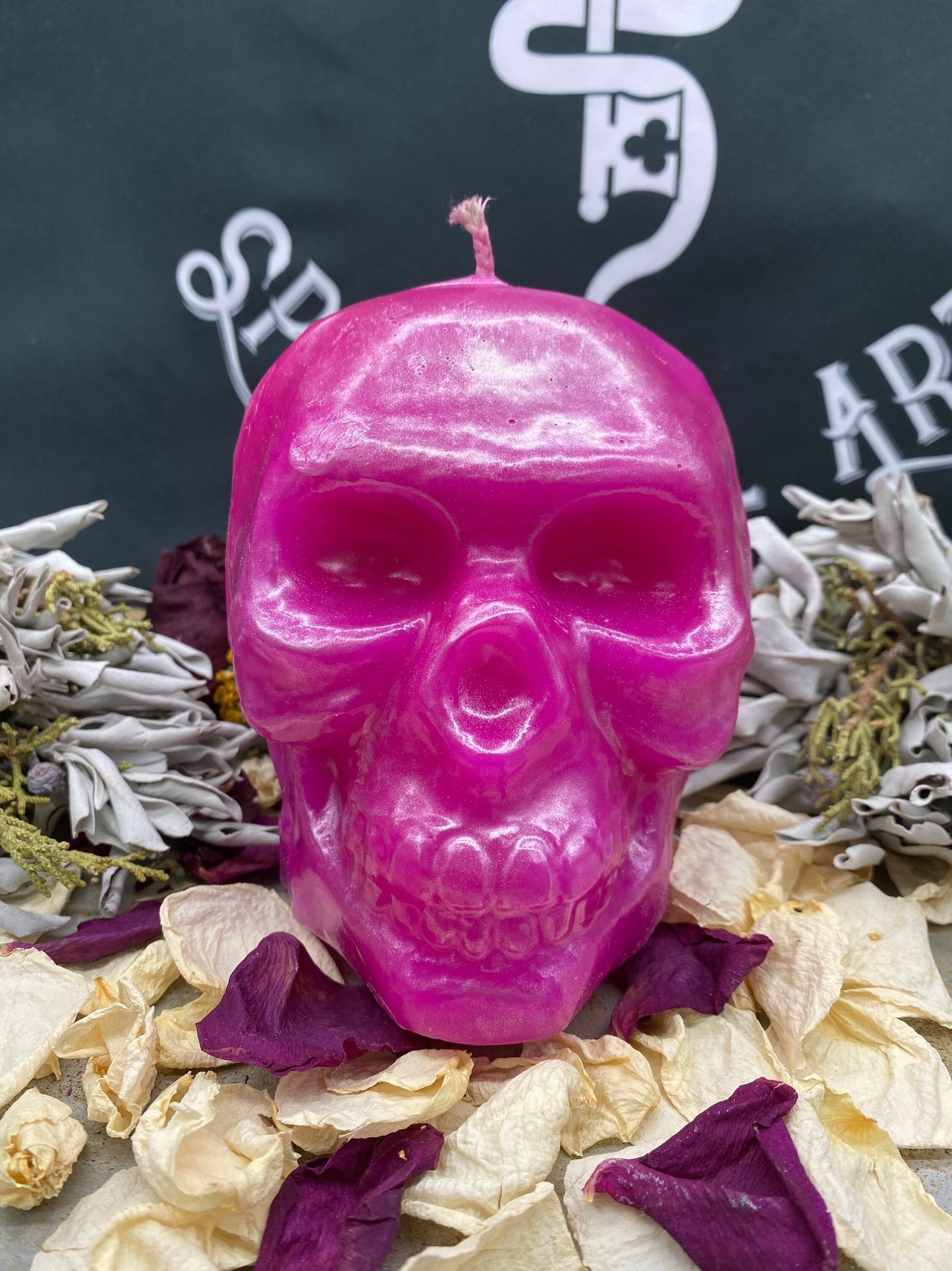 Large Skull Candle