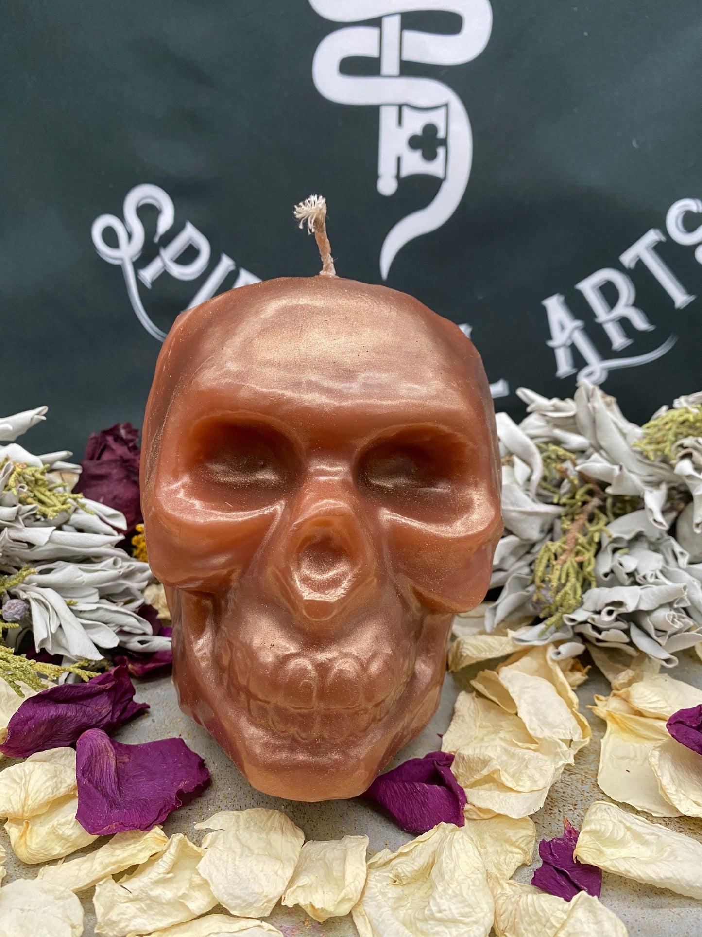Large Skull Candle