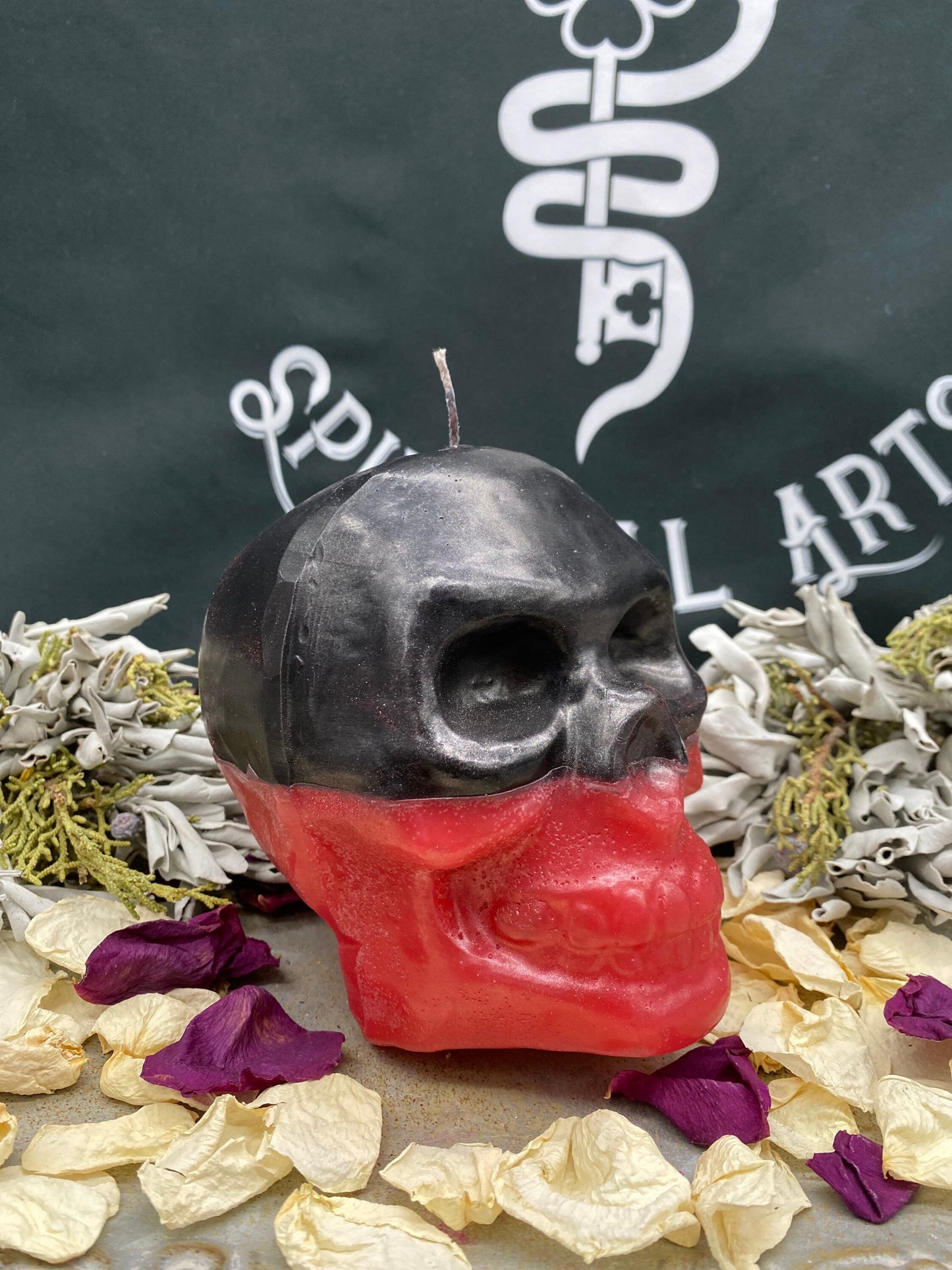 Large Reversing Skull Candle or Love Uncrossing