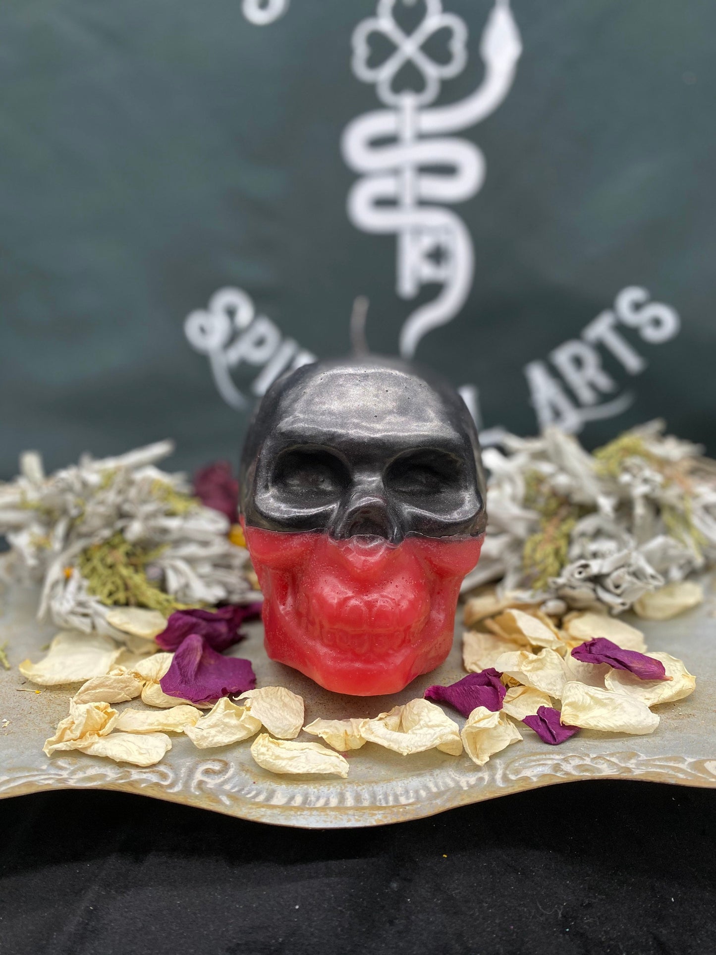 Large Reversing Skull Candle or Love Uncrossing
