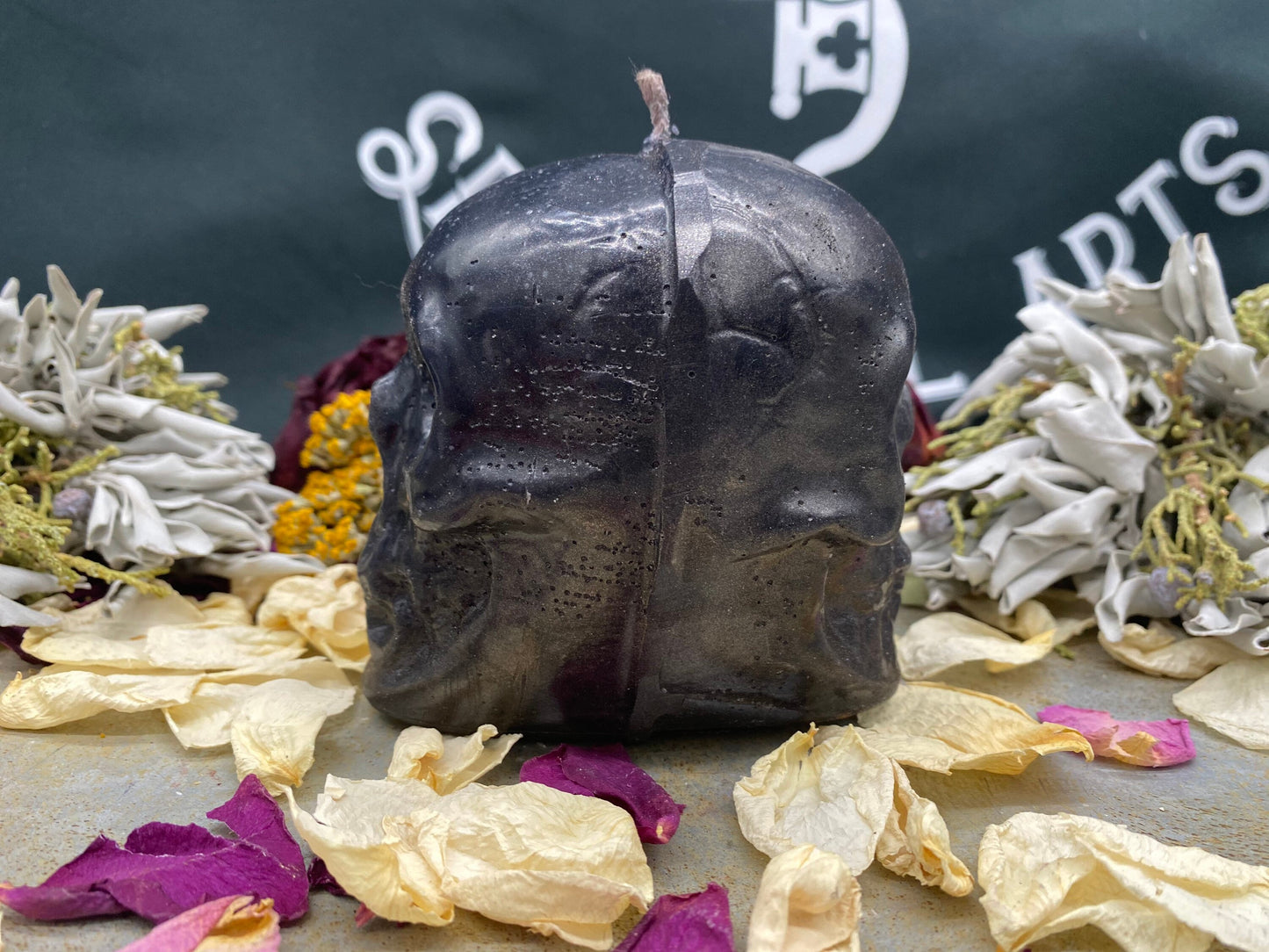 Two-Faced Skull Candle + Backstabber + Gossiper + Undecided + Of Two Minds