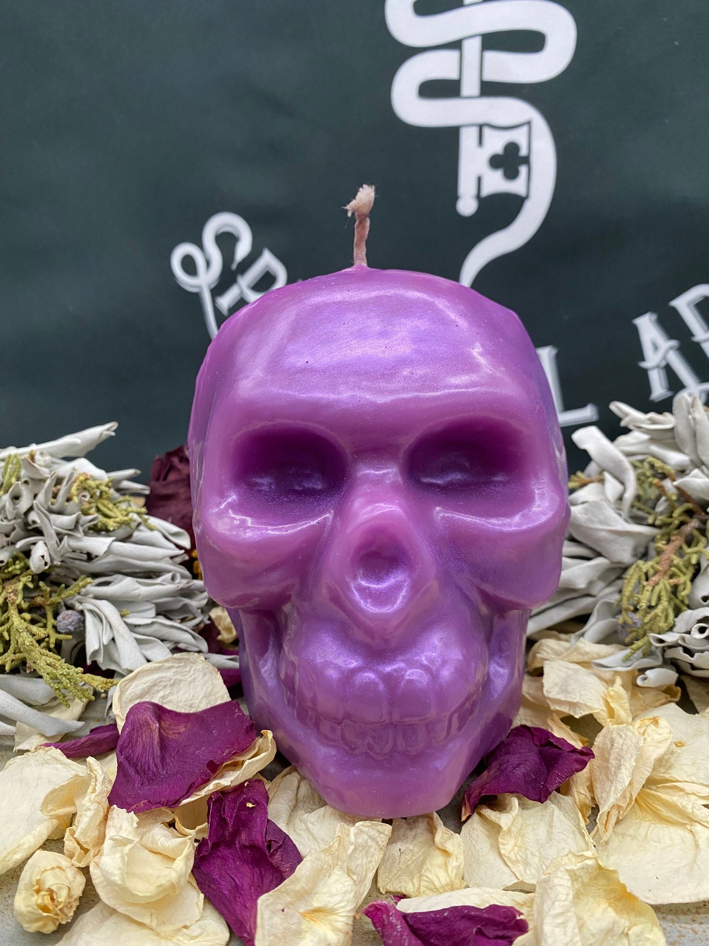 Large Skull Candle