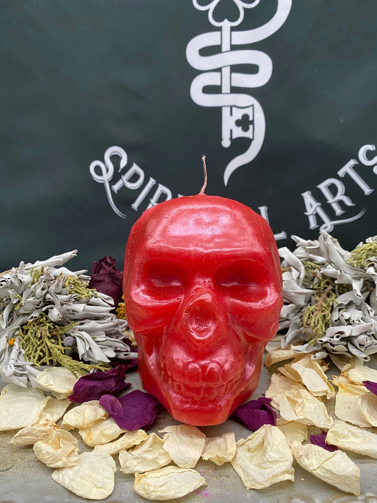 Large Skull Candle
