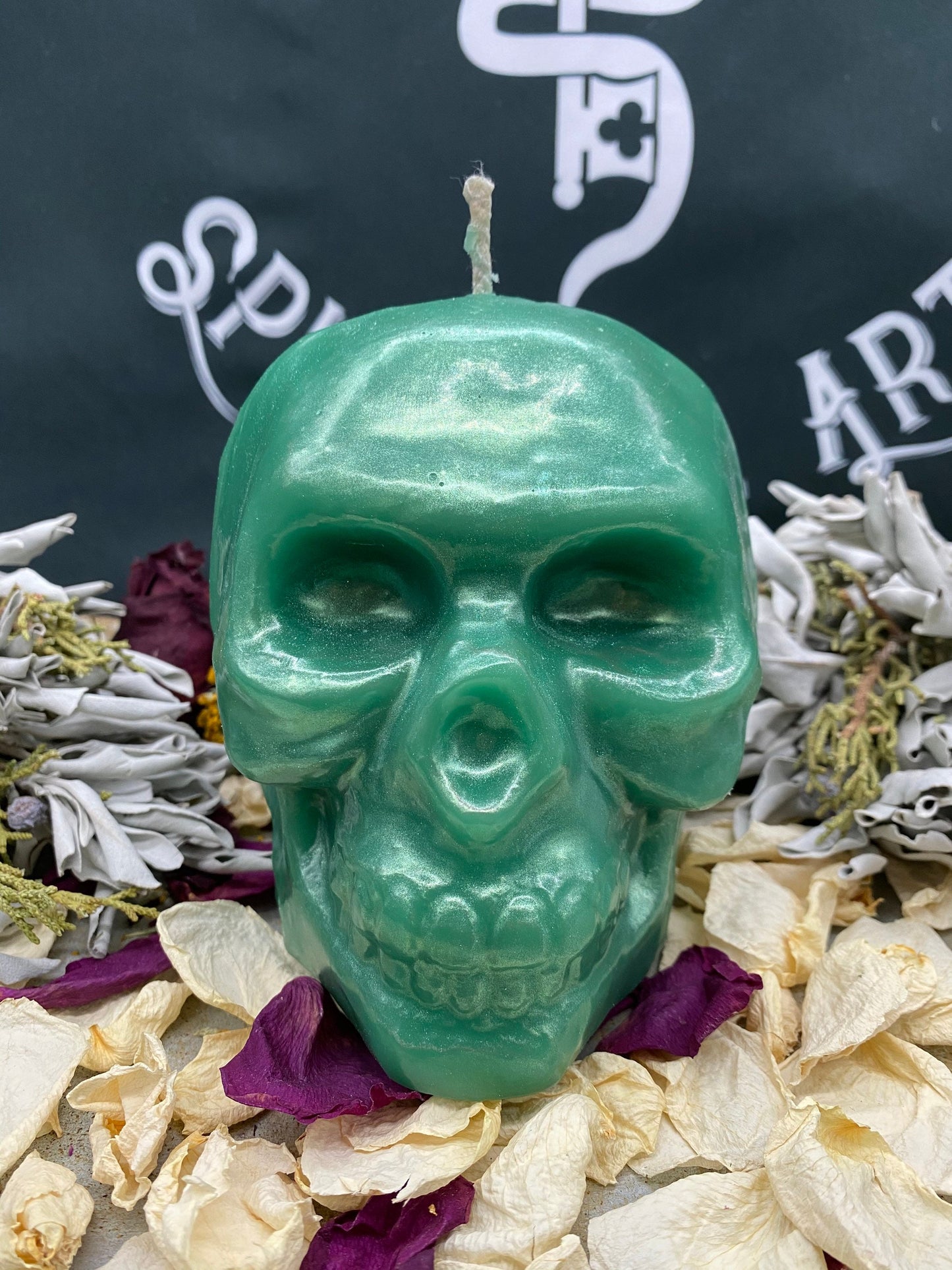 Large Skull Candle