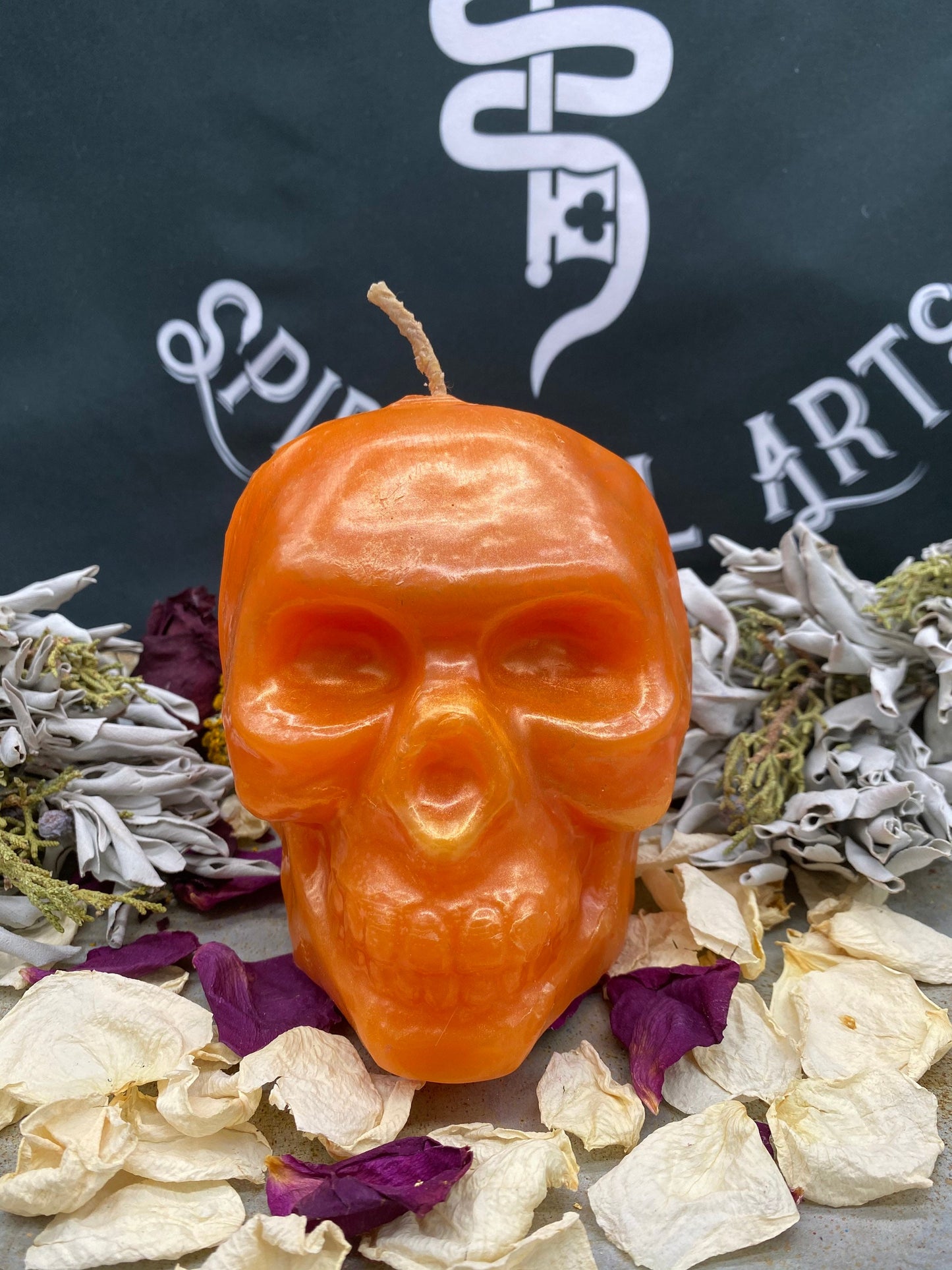 Large Skull Candle