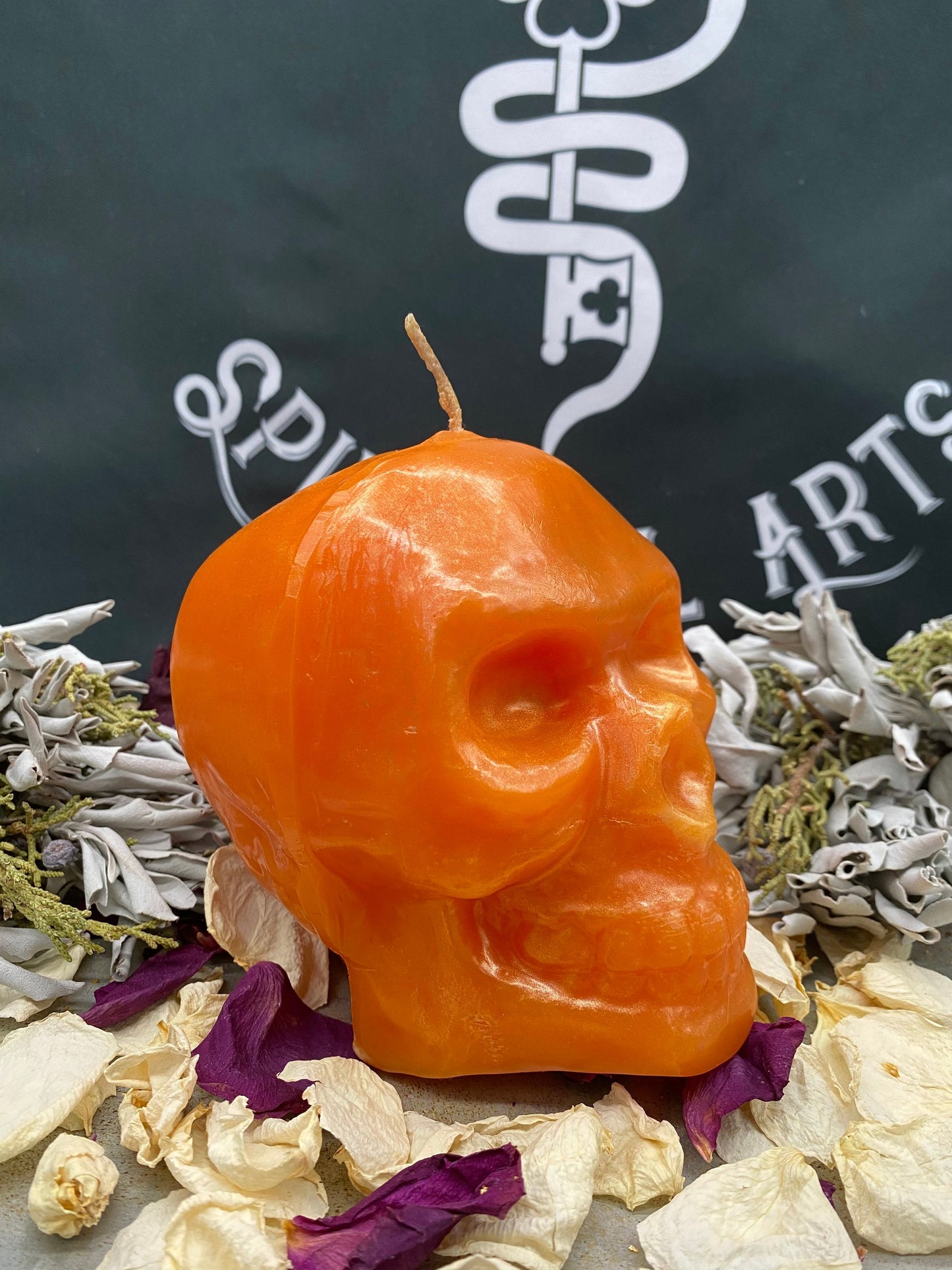 Large Skull Candle
