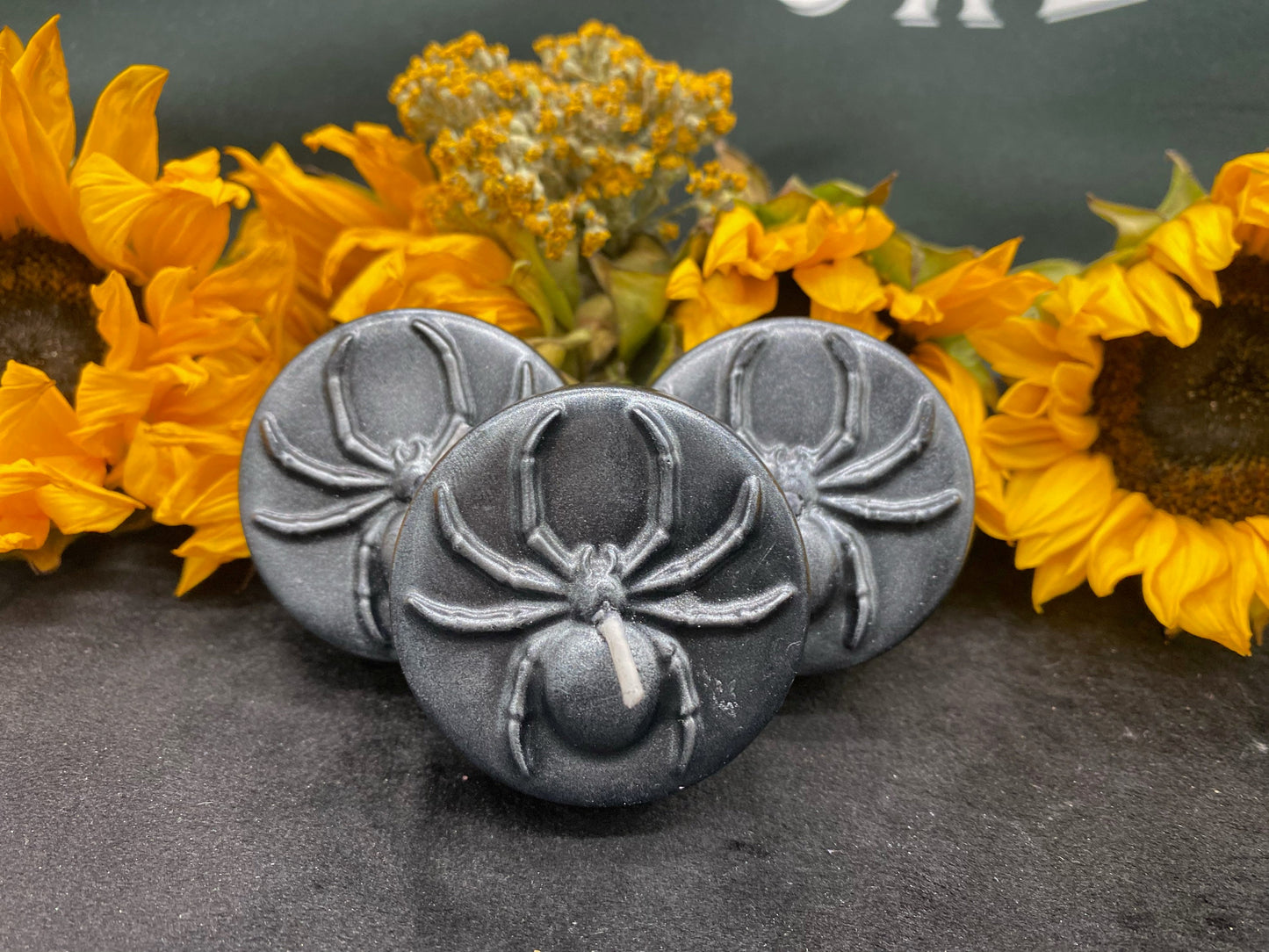Spider Tealight Candles + Gift Box + Santa Muerte + Samhain + Halloween