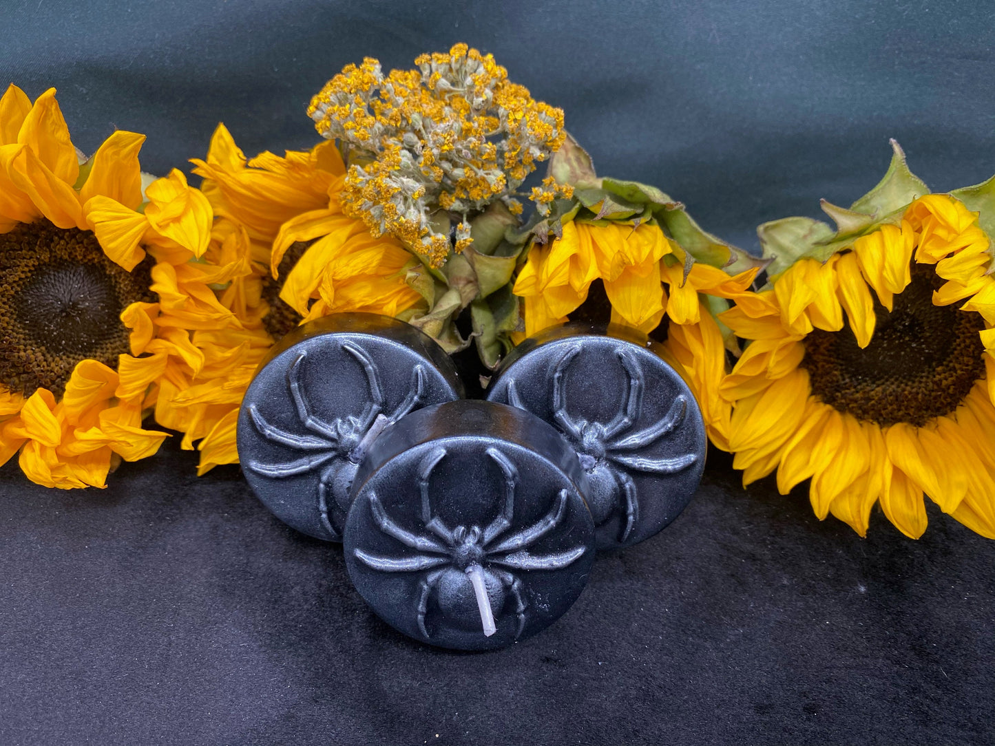 Spider Tealight Candles + Gift Box + Santa Muerte + Samhain + Halloween