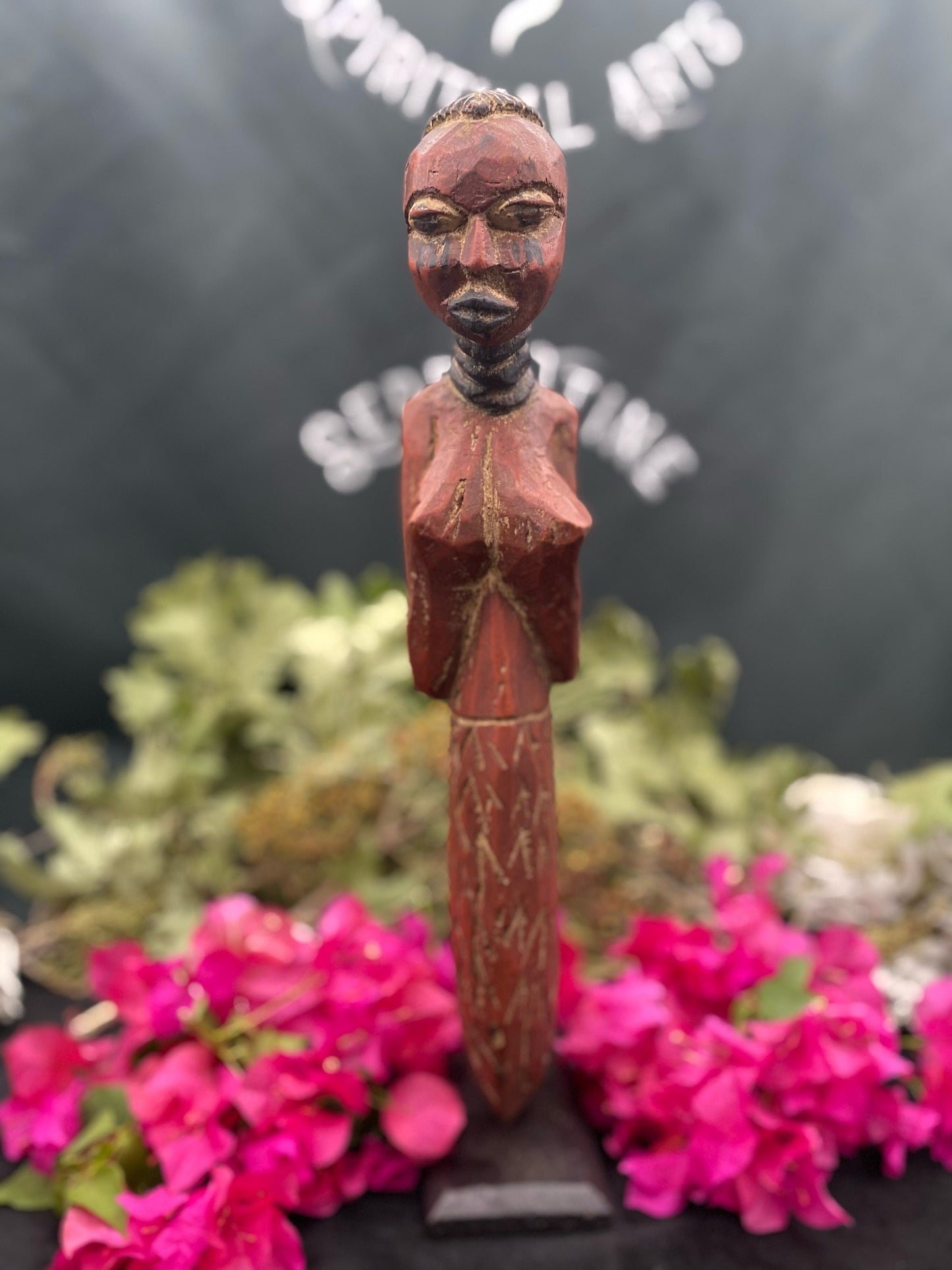 Beautiful Mami Wata Statue Traditionally Hand Carved by the Senufo of the Ivory Coast + 16”