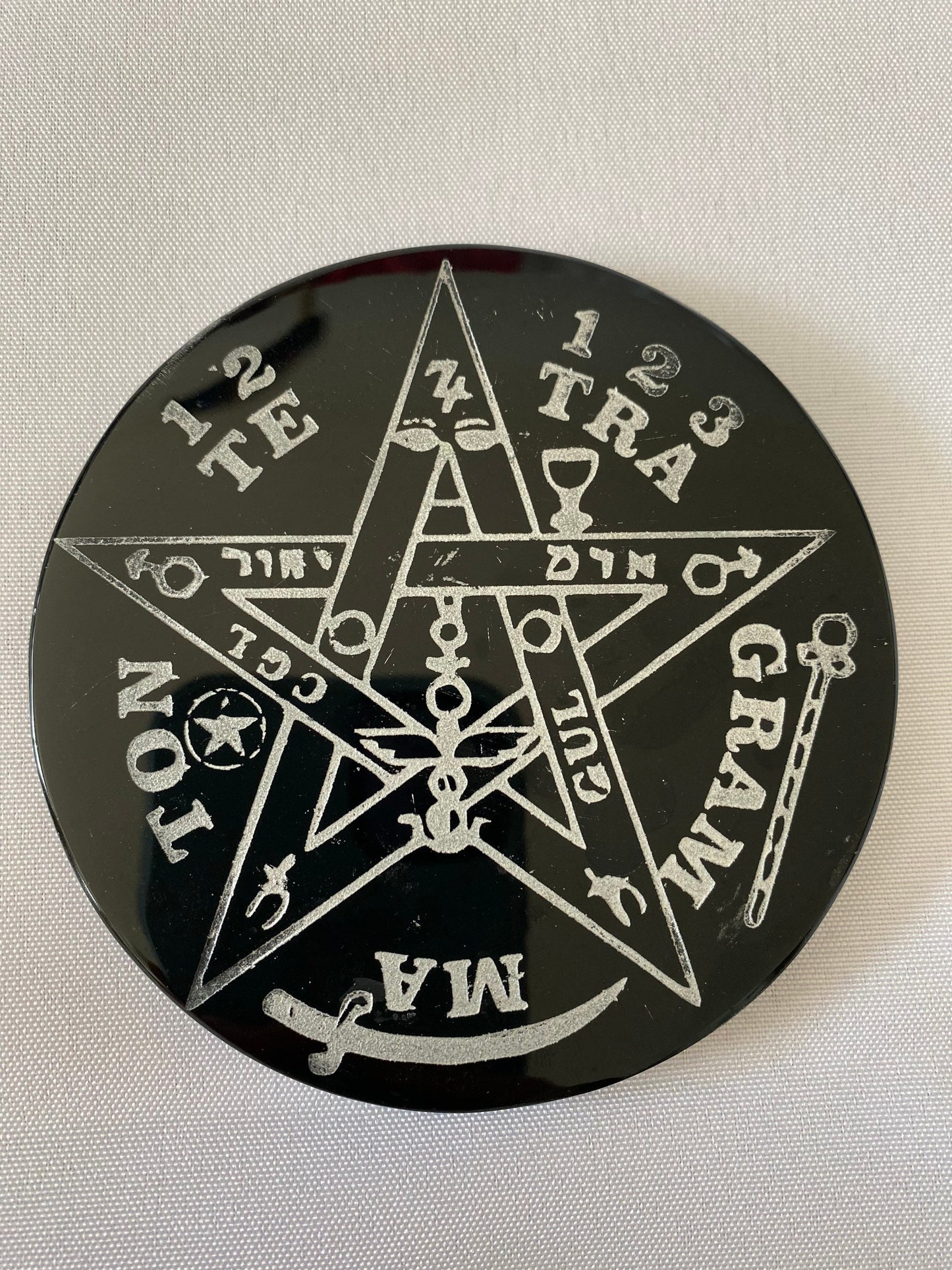 Stone Tetragrammaton Altar Tile + Ritually Cleansed & Charged + Ceremonial Magick + Sorcery + Necromancy