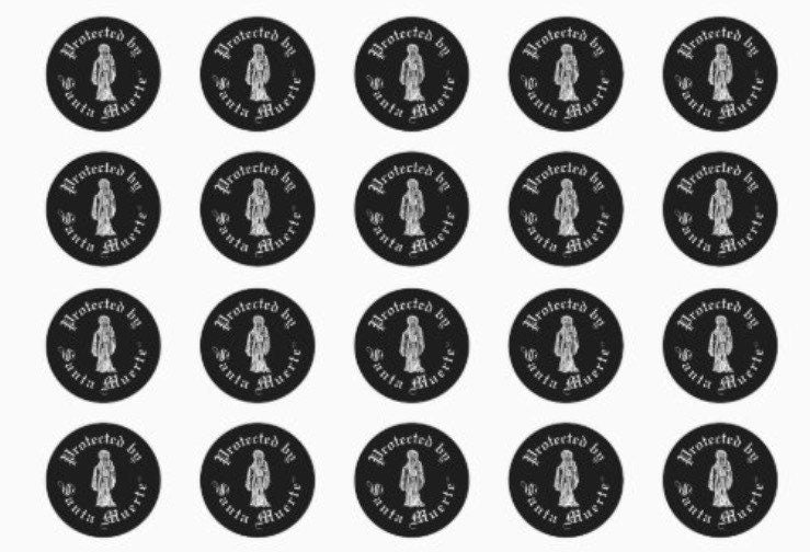 Protected by Santa Muerte Stickers