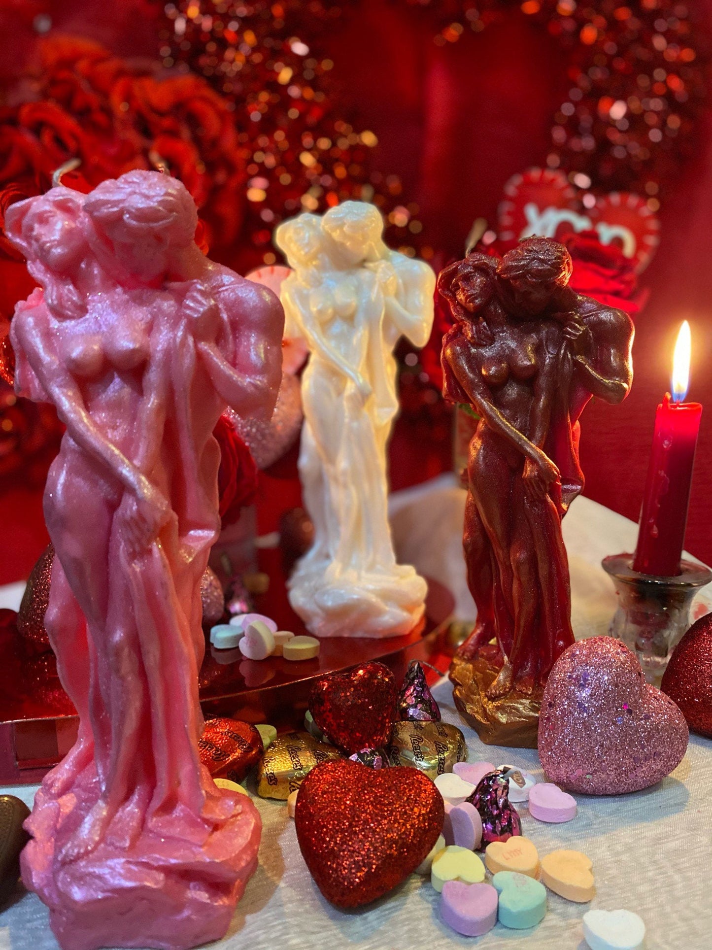 Male & Female Lovers Candle + Adam and Eve + Passion + Binding + Marriage + Friendship + Valentine’s Day