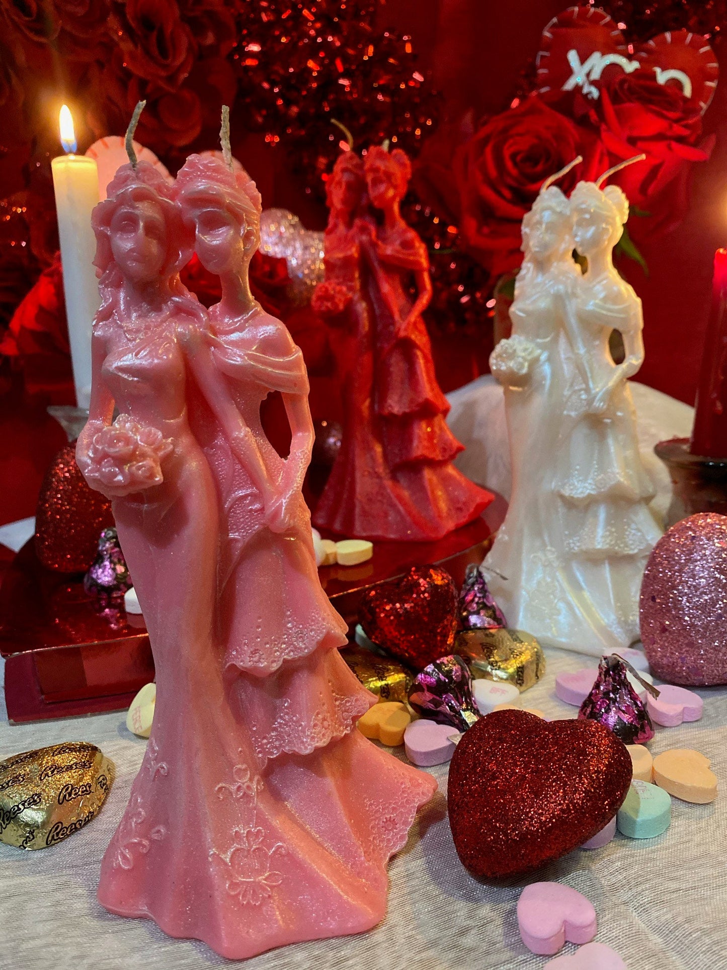 Lesbian Love Candle + Wives + Marriage + Brides + Friendship