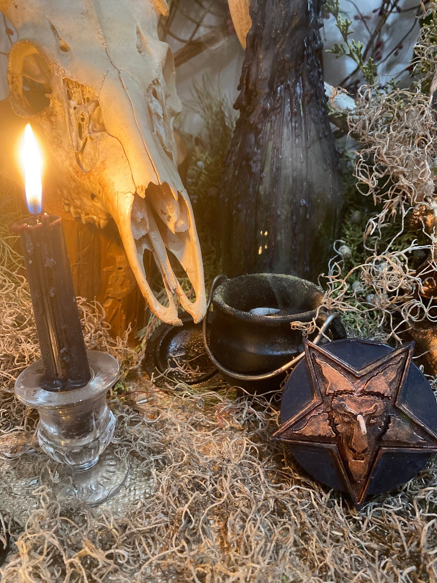 Baphomet Candle + Sigil of Baphomet + Satanic + Church of Satan