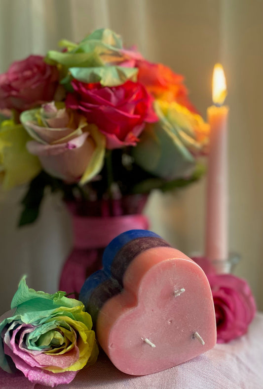 Bisexual Pride Heart Candle