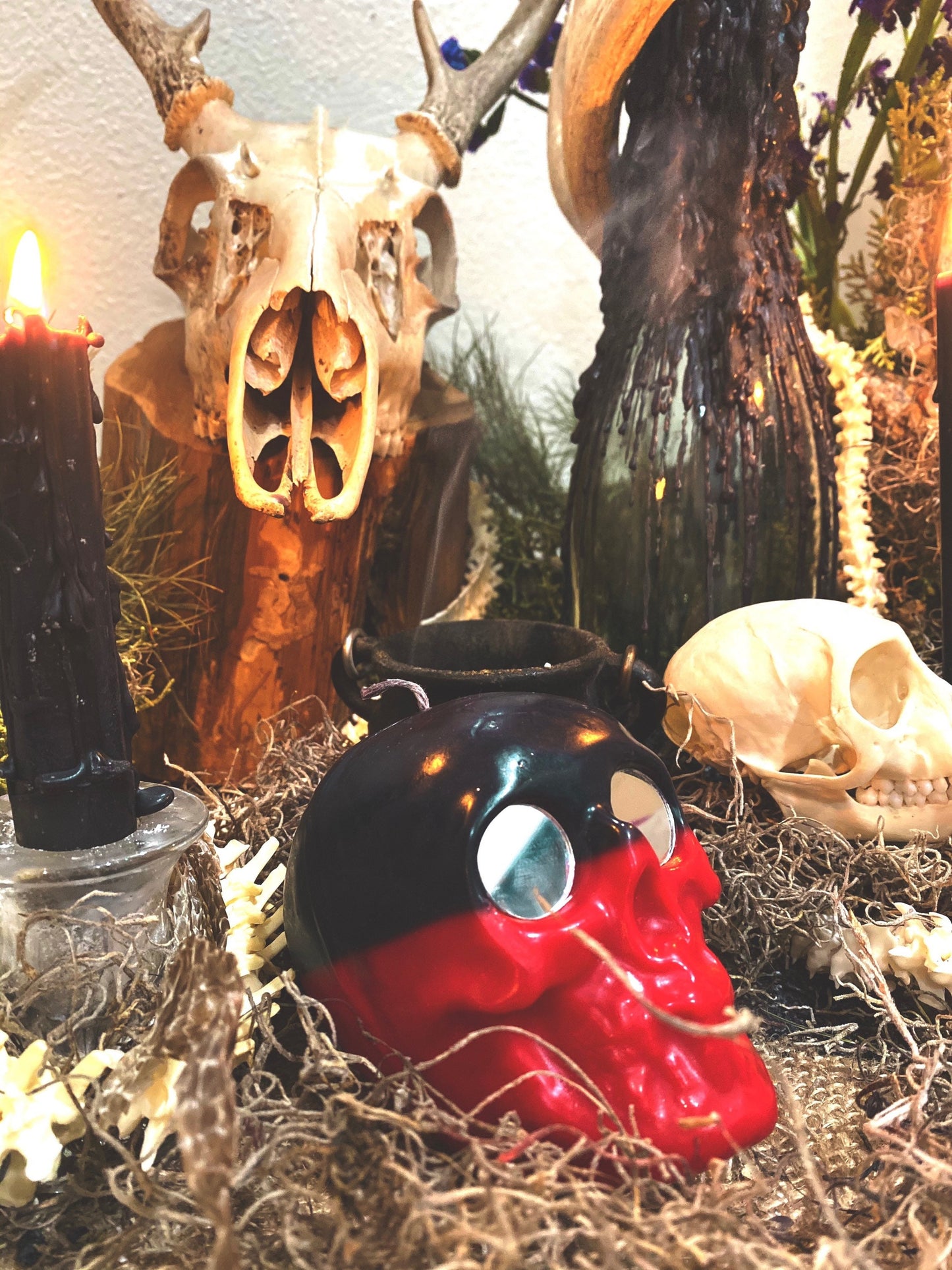 Reversing Skull Candle with Mirror Eyes + Revealing + Mirror Work