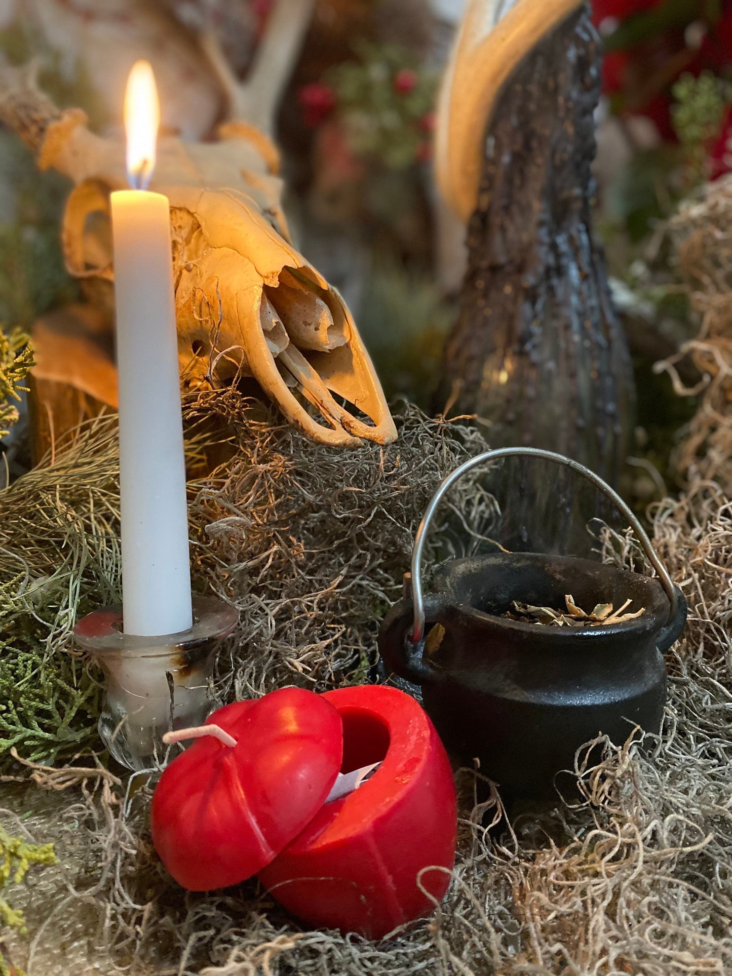 Loadable Apple Candle + Love + Binding + Prosperity + Healing + Santa Muerte